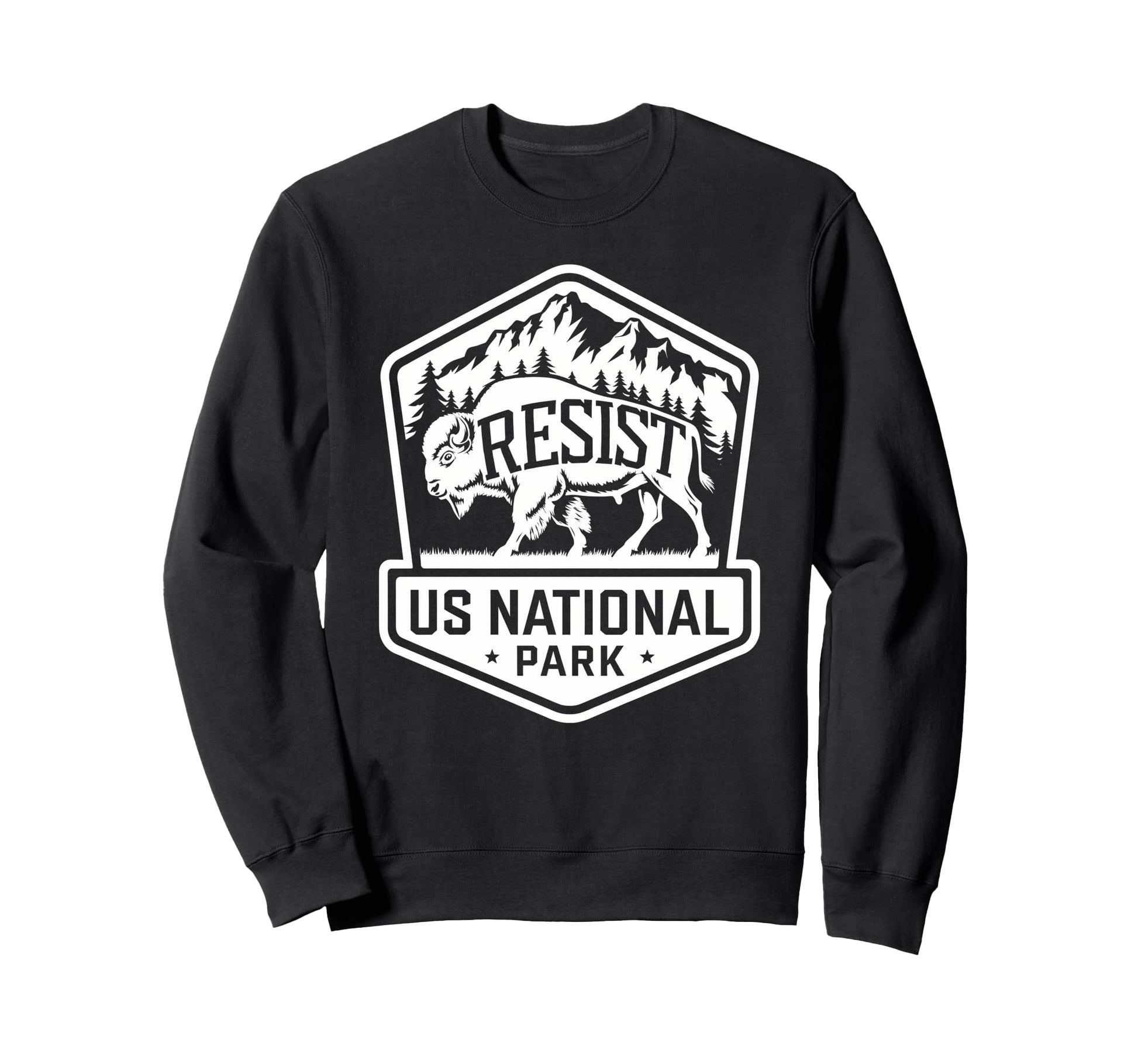 Resist Bison Buffalo Alt Us Sweatshirt - Custom Art Print for Adults - T-Shirt, Sweatshirt, Hoodie