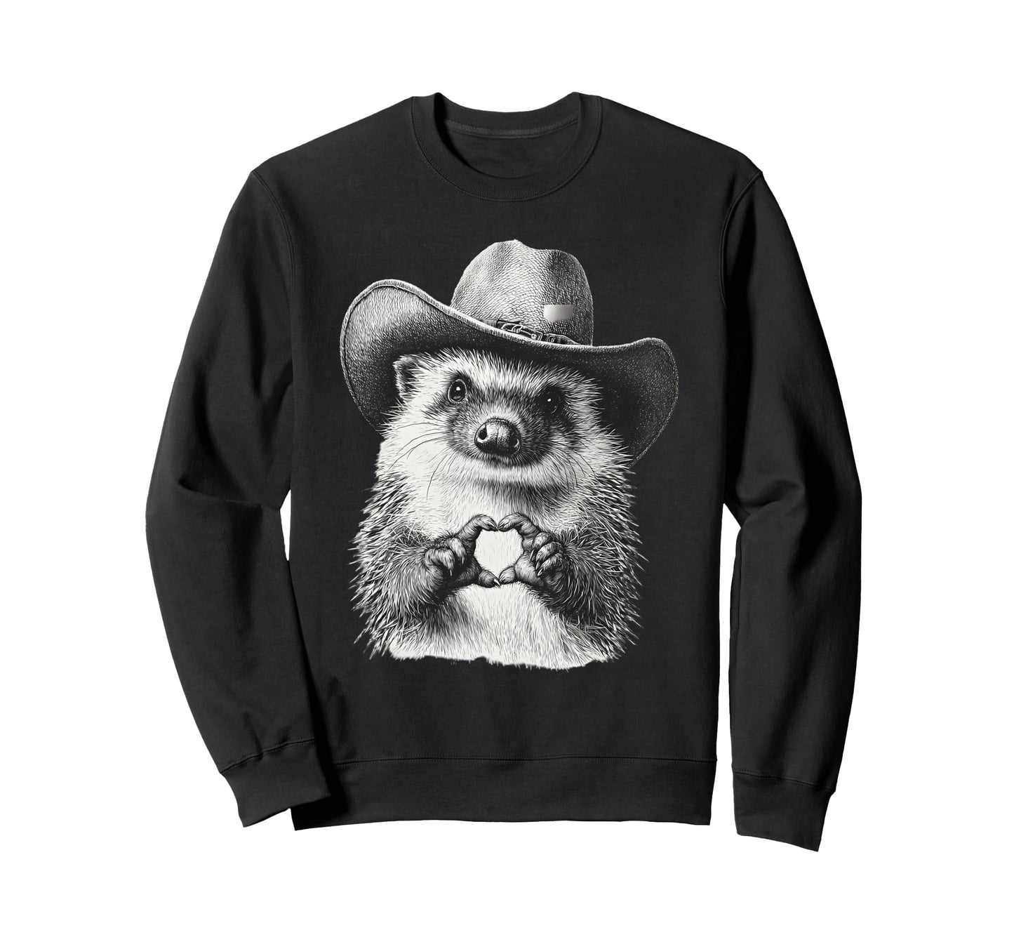 Hedgehog Cowboy Rodeo Cowgirl Sweatshirt - Trendy Graphic for Adults - T-Shirt, Sweatshirt, Hoodie