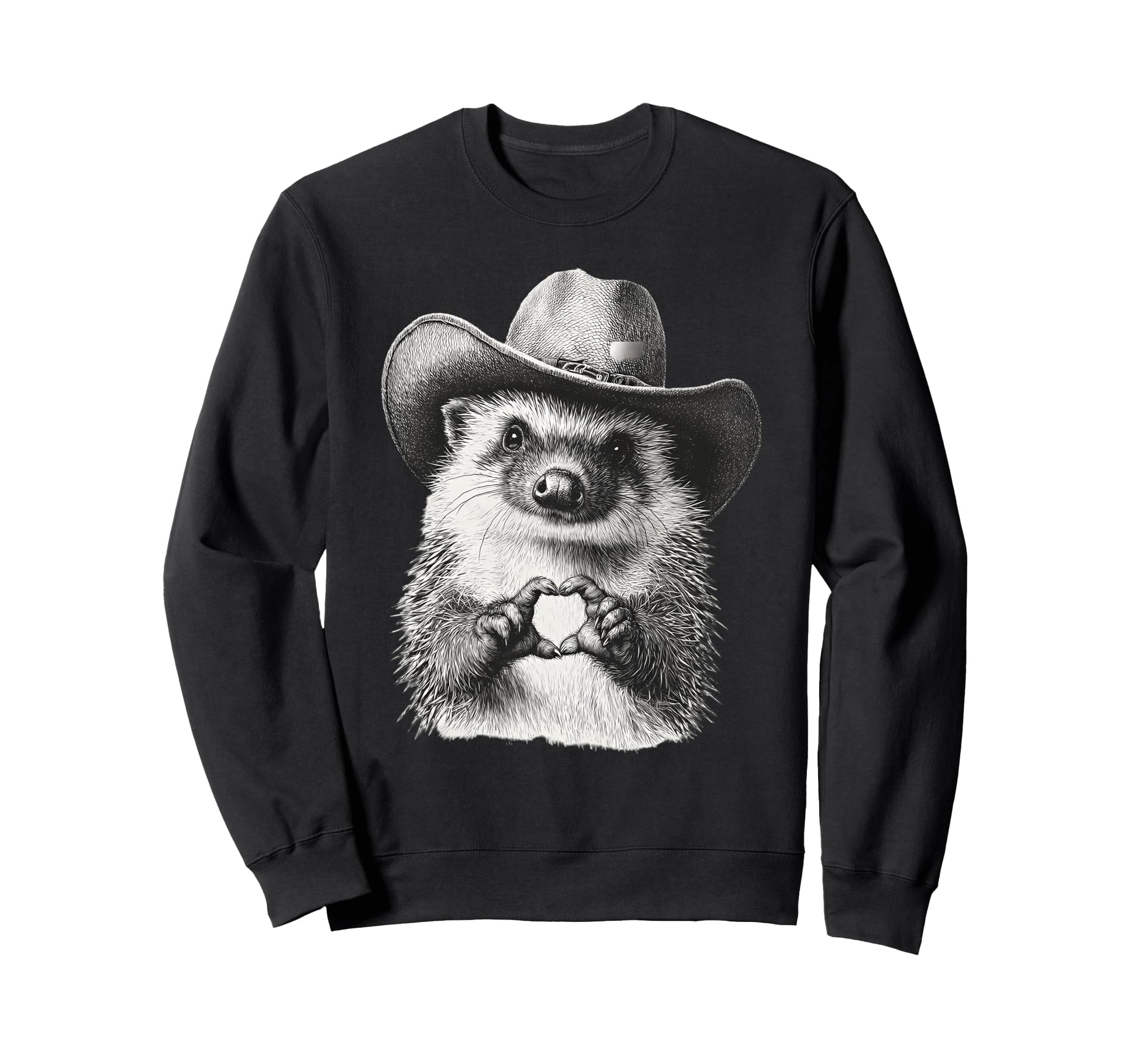 Hedgehog Cowboy Rodeo Cowgirl Sweatshirt - Trendy Graphic for Adults - T-Shirt, Sweatshirt, Hoodie