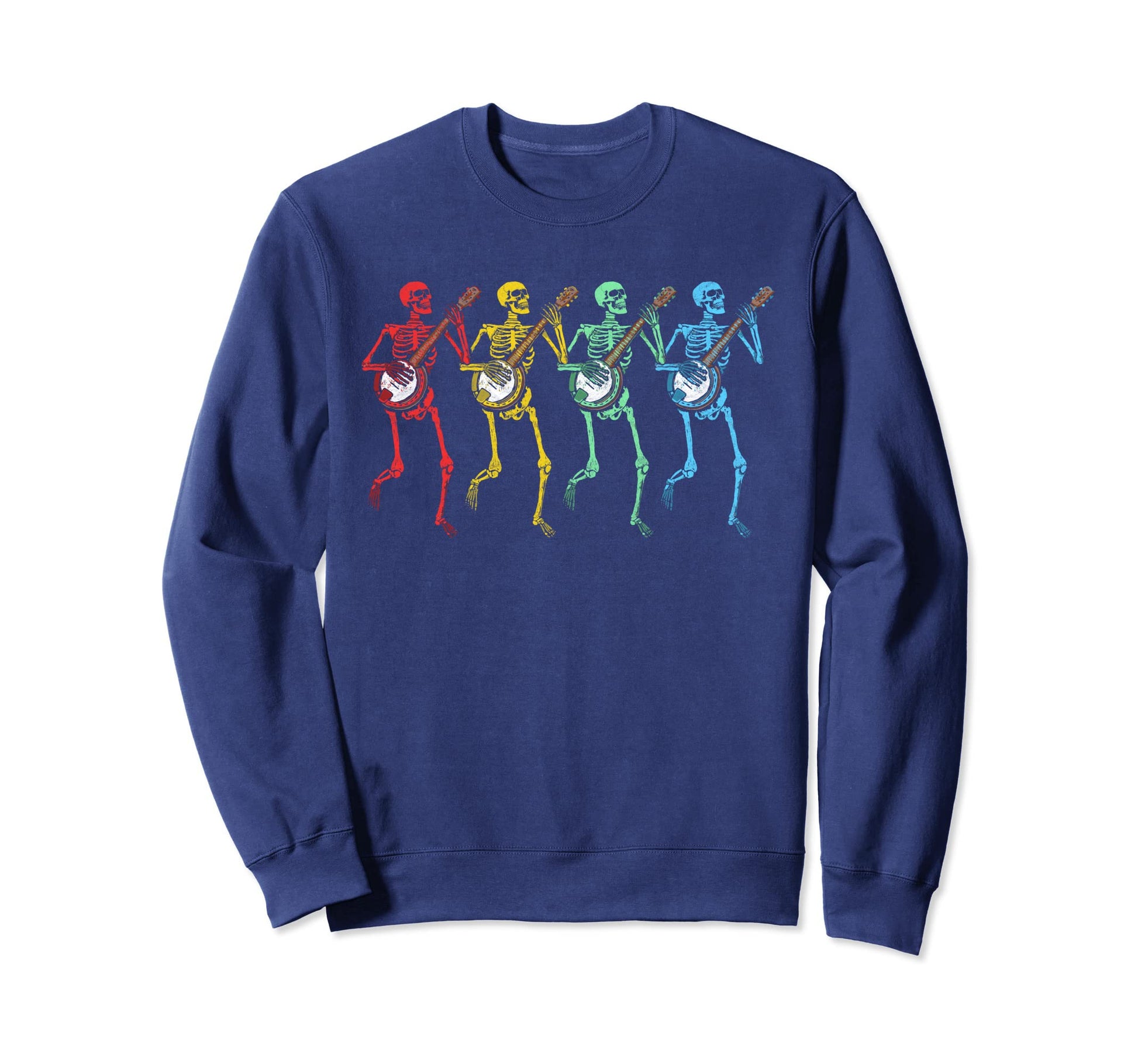 Rainbow Skeletons Banjo Sweatshirt - Novelty Apparel Unisex - T-Shirt, Sweatshirt, Hoodie