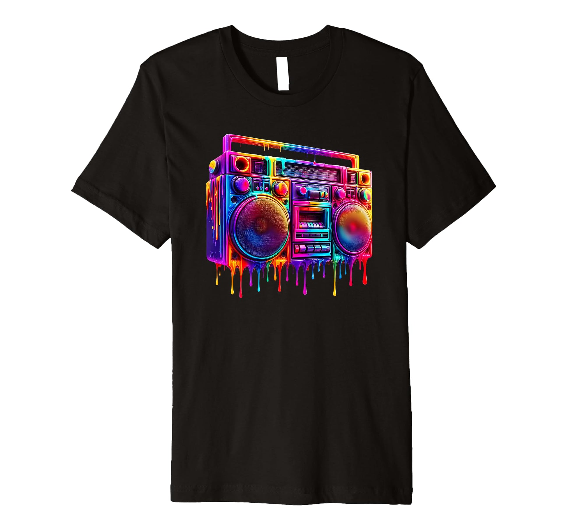 Dripping Paint Boombox Old School 80S T-Shirt - Minimalist Print Men Women - T-Shirt, Sweatshirt, Hoodie