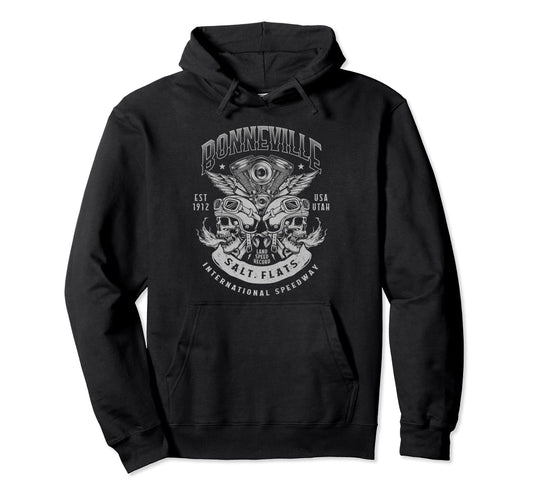 Bonneville Salt Flats Motorcycle Racing Hoodie - Graphic Print Men Women - T-Shirt, Sweatshirt, Hoodie