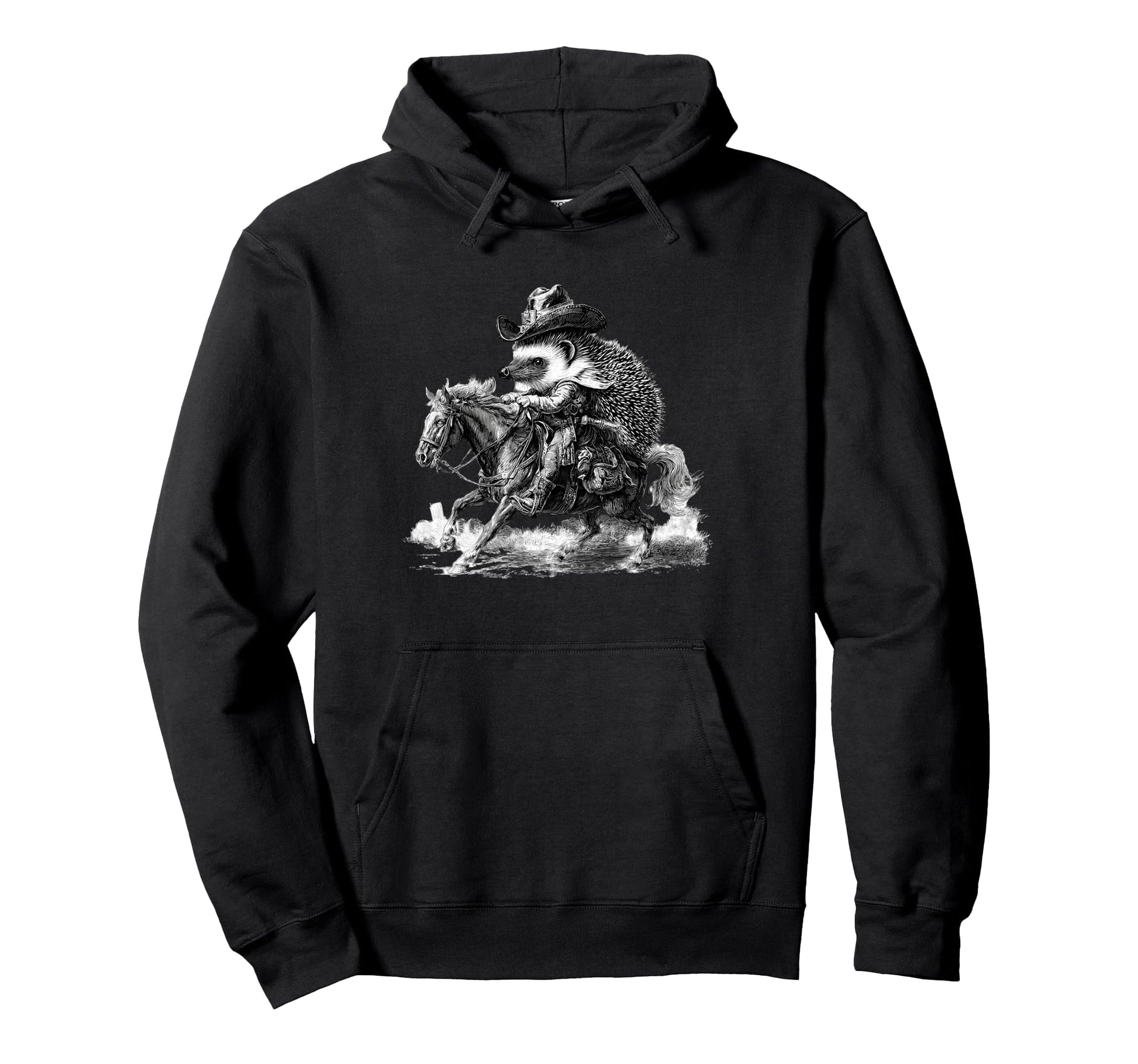 Country Cowboy Hedgehog Rodeo Cowgirl Hoodie - Trendy Graphic Unisex - T-Shirt, Sweatshirt, Hoodie