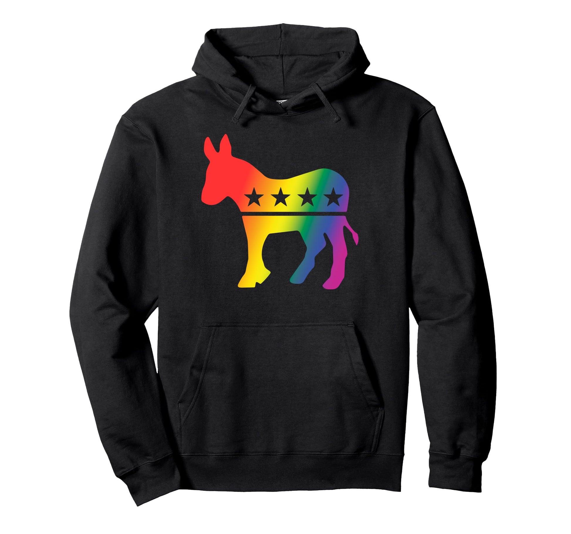 Democrat Donkey Rainbow Pride Vote Hoodie - Custom Art Print Men Women - T-Shirt, Sweatshirt, Hoodie