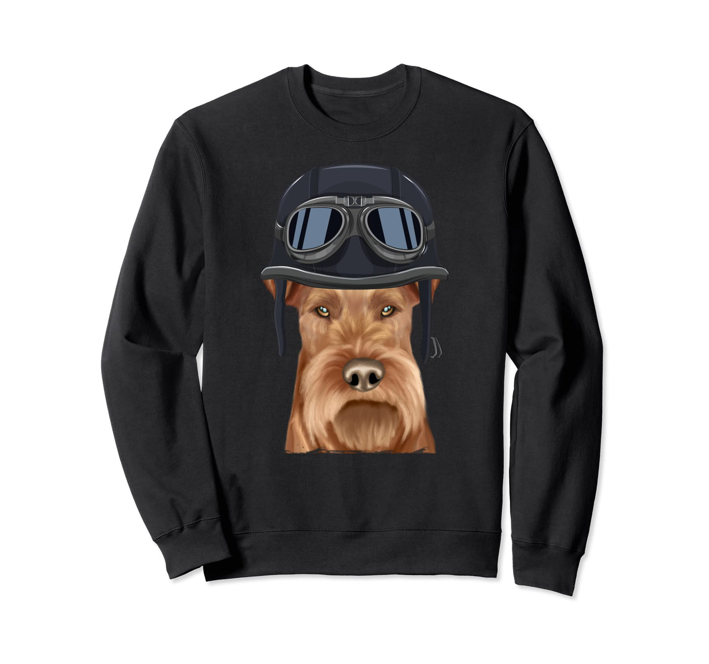 Funny Motorcycle Helmet Irish Terrier Sweatshirt - Minimalist Print Unisex - T-Shirt, Sweatshirt, Hoodie