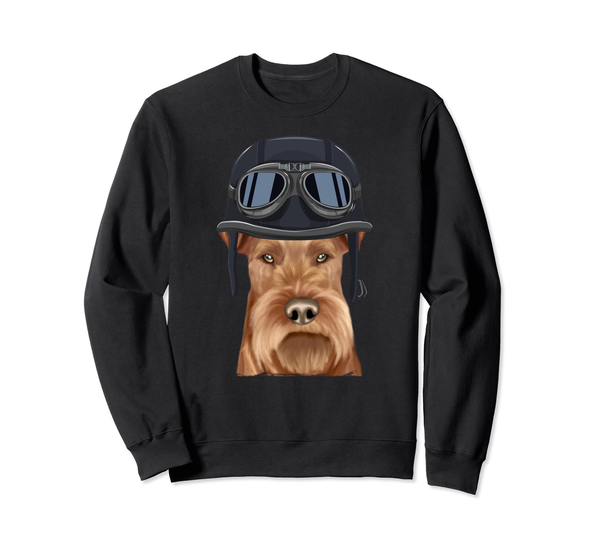Funny Motorcycle Helmet Irish Terrier Sweatshirt - Minimalist Print Unisex - T-Shirt, Sweatshirt, Hoodie