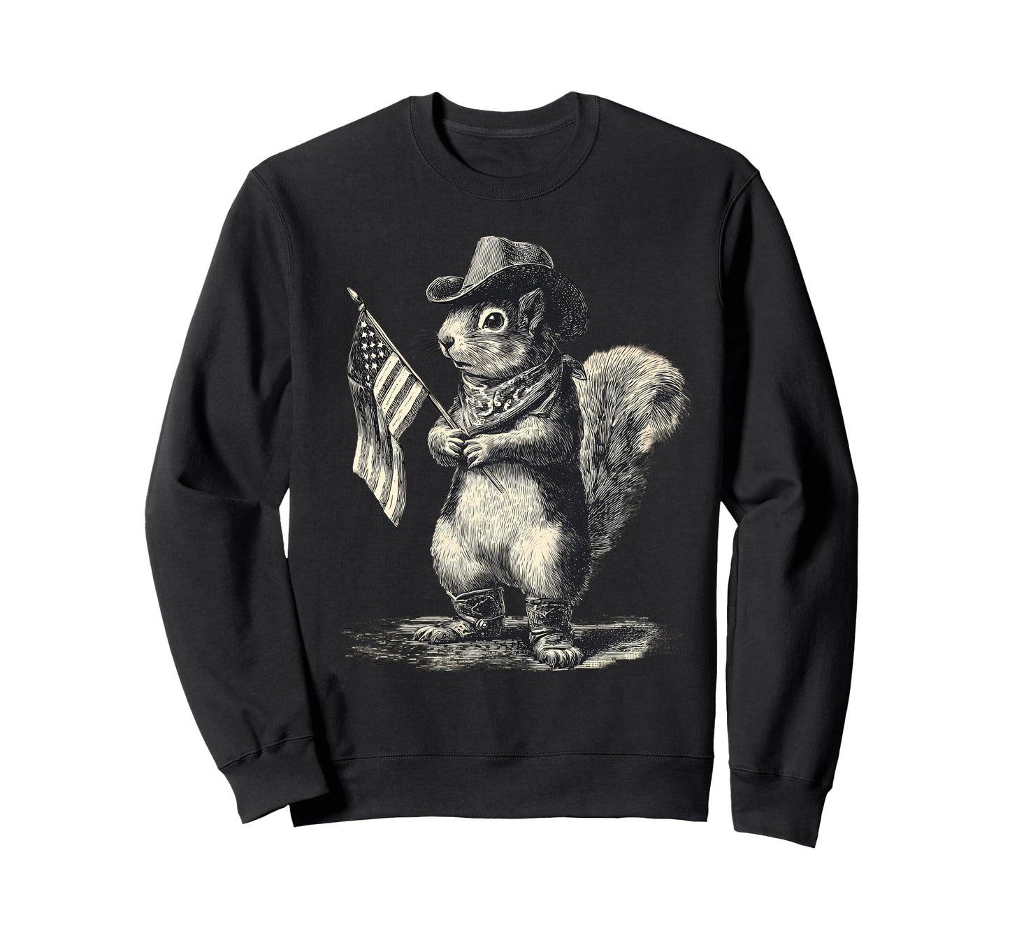 Squirrel Cowboy Rodeo Cowgirl Western Sweatshirt - Trendy Graphic Unisex - T-Shirt, Sweatshirt, Hoodie