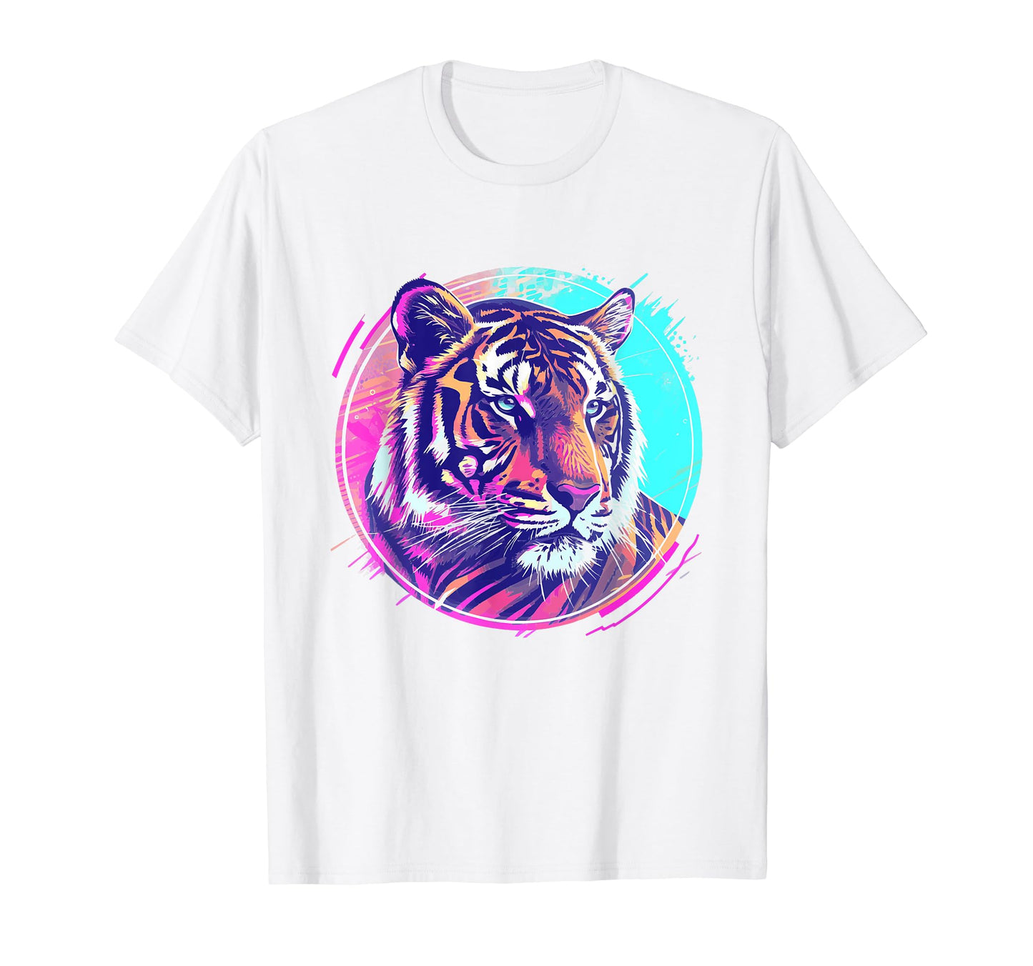 Tiger 80S Synthwave Africa Tiger T-Shirt - Custom Art Print Men Women - T-Shirt, Sweatshirt, Hoodie