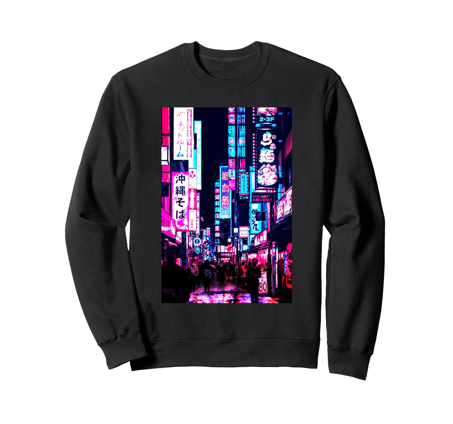Streets Tokyo Japan Night Scene Sweatshirt - Novelty Apparel for Adults - T-Shirt, Sweatshirt, Hoodie