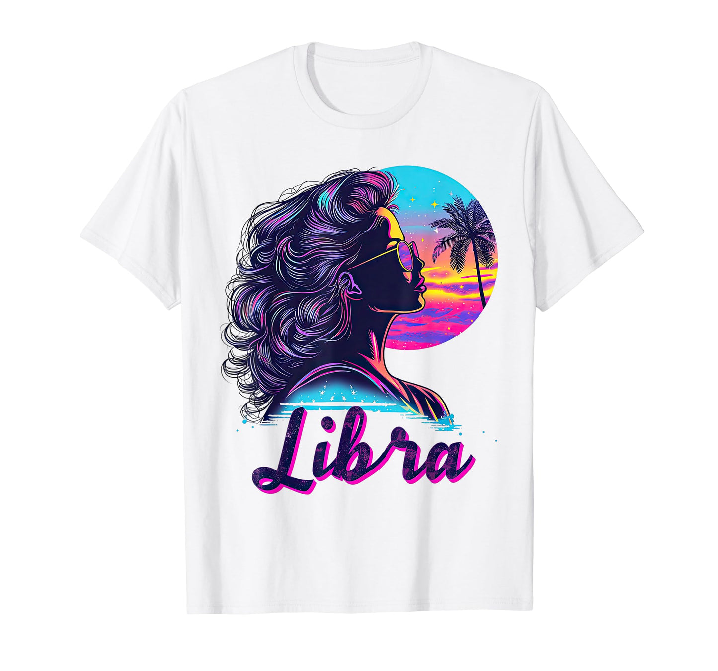 Libra Zodiac Sign Beach Vaporwave T-Shirt - Graphic Print Men Women - T-Shirt, Sweatshirt, Hoodie