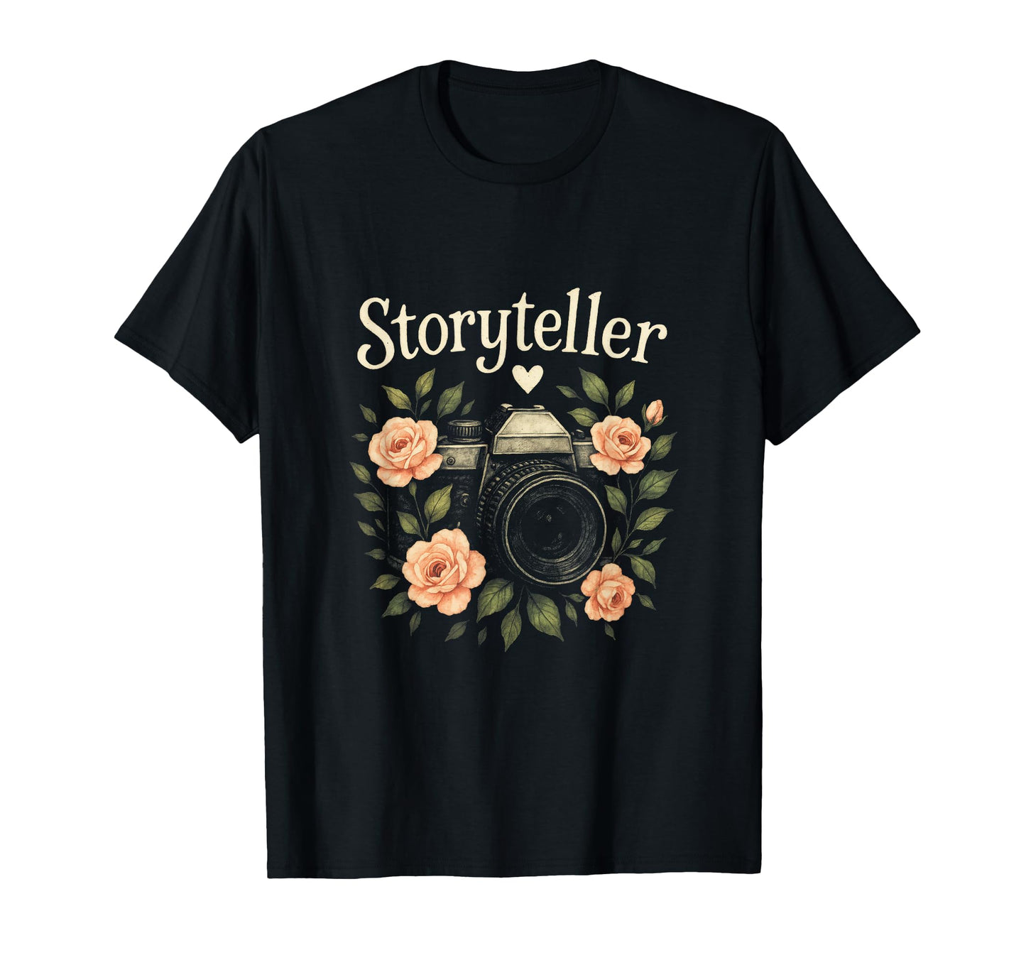 Storyteller Camera Floral Art T-Shirt - Fun Novelty Design Unisex - T-Shirt, Sweatshirt, Hoodie