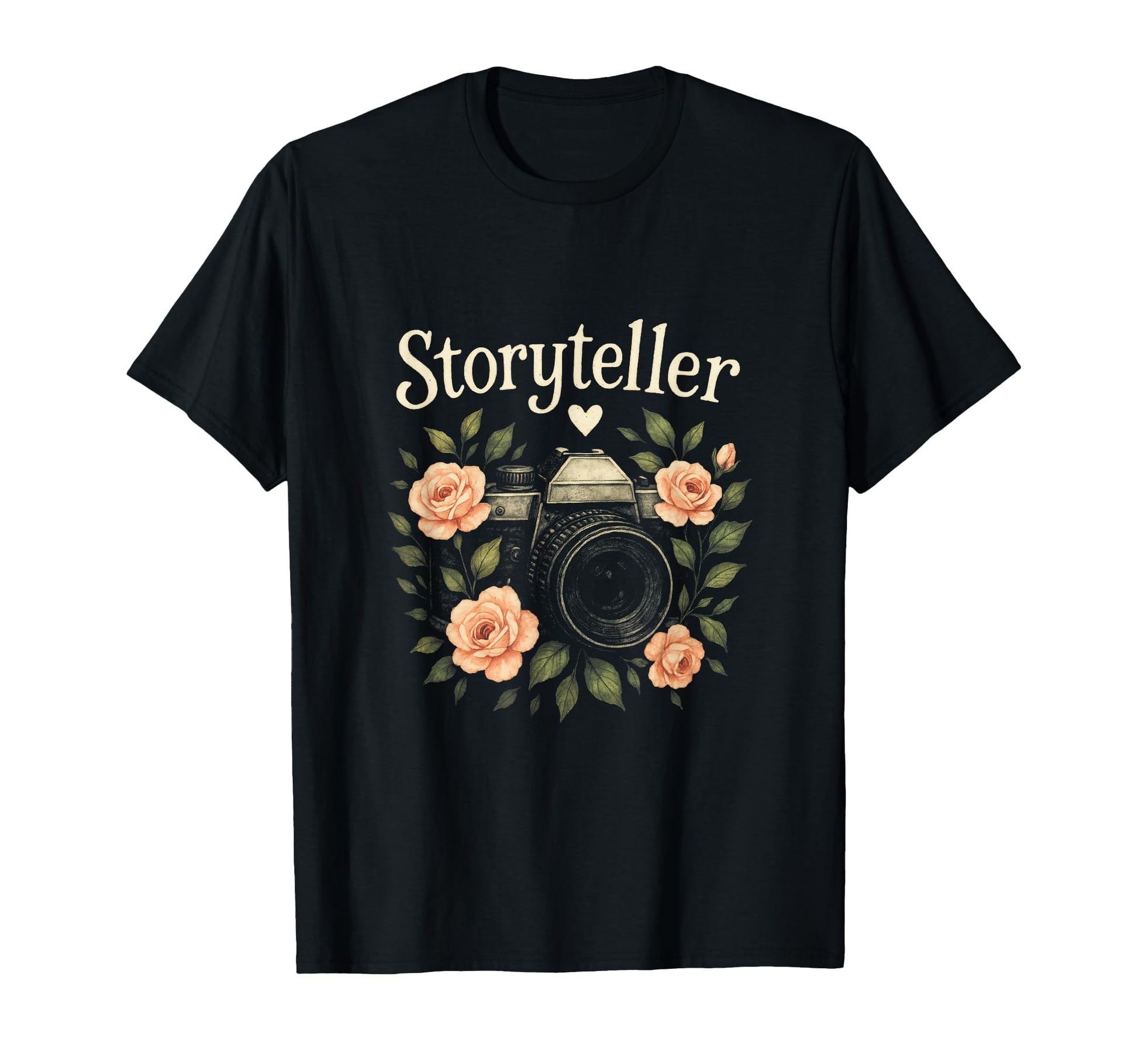 Storyteller Camera Floral Art T-Shirt - Fun Novelty Design Unisex - T-Shirt, Sweatshirt, Hoodie