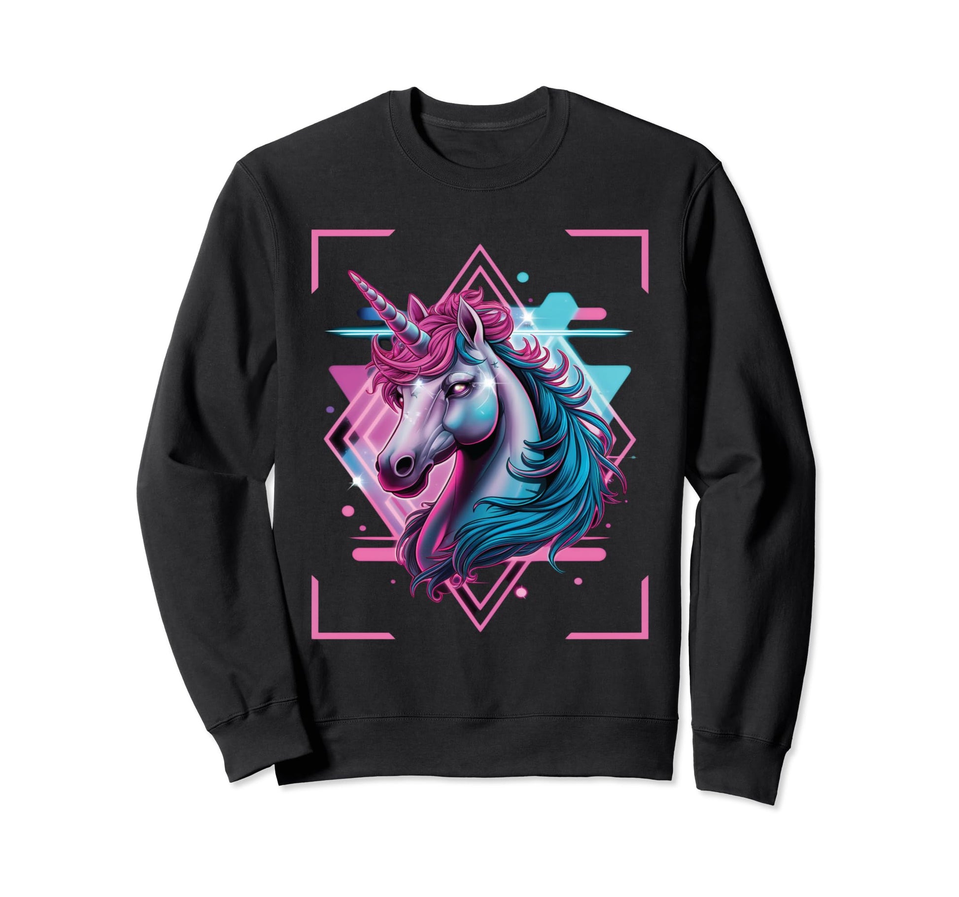Retrowave Unicorn Aesthetic Sweatshirt - Novelty Apparel Men Women - T-Shirt, Sweatshirt, Hoodie