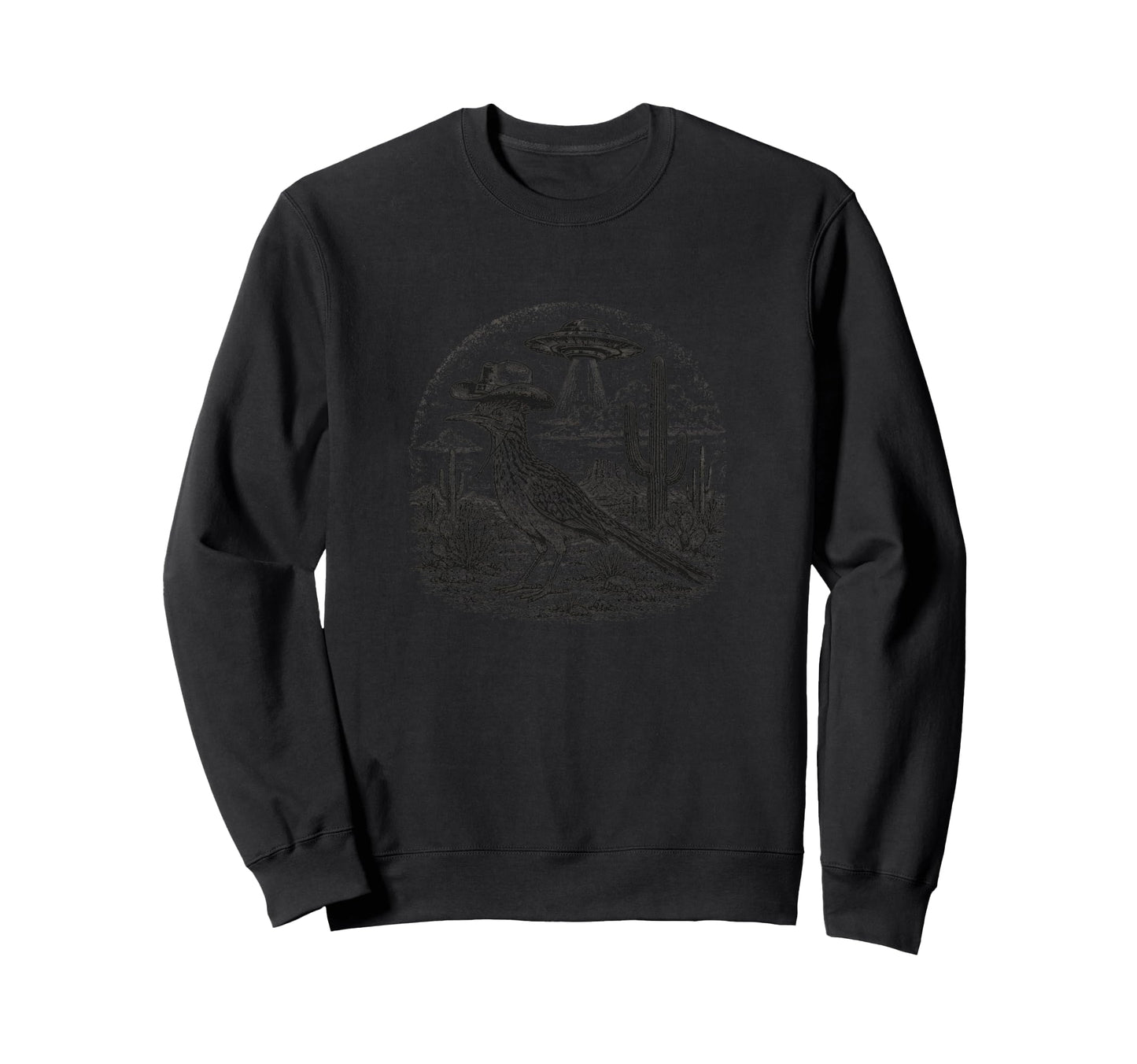 Alien Cowboy Bird Desert Ufo Sweatshirt - Streetwear Style Men Women - T-Shirt, Sweatshirt, Hoodie