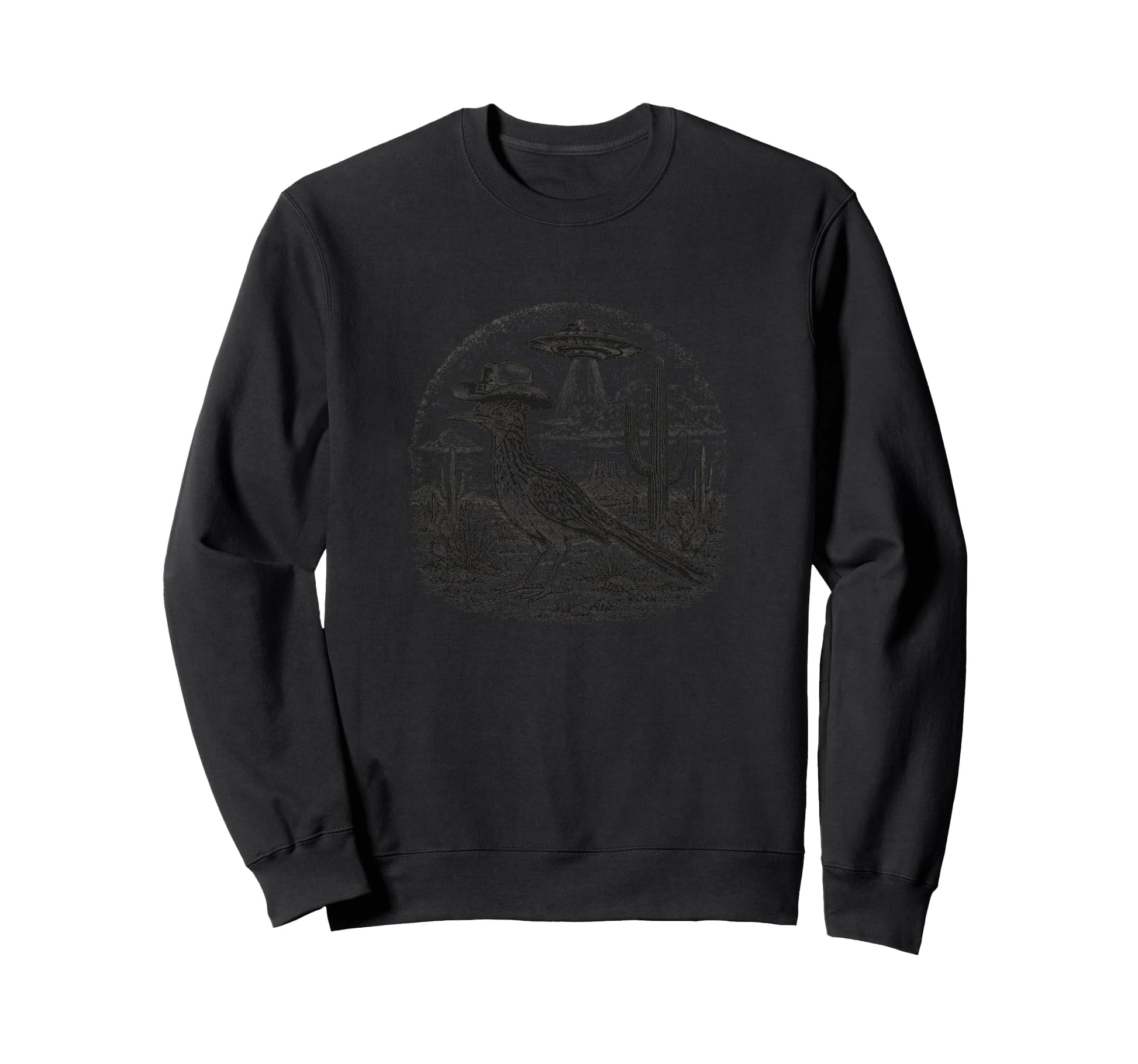 Alien Cowboy Bird Desert Ufo Sweatshirt - Streetwear Style Men Women - T-Shirt, Sweatshirt, Hoodie