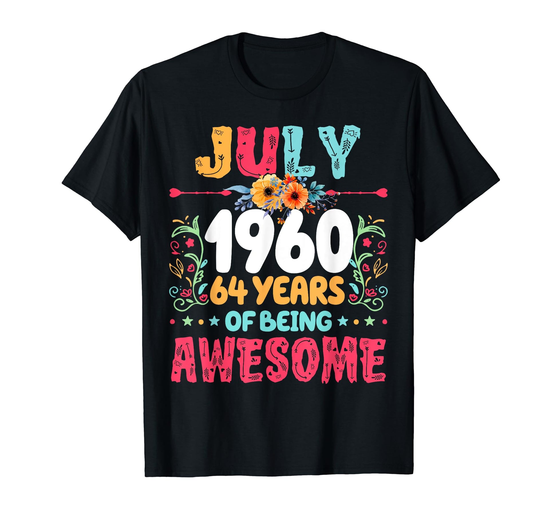 Since July 1960 64 Years Being Awesome T-Shirt - Trendy Graphic Men Women - T-Shirt, Sweatshirt, Hoodie