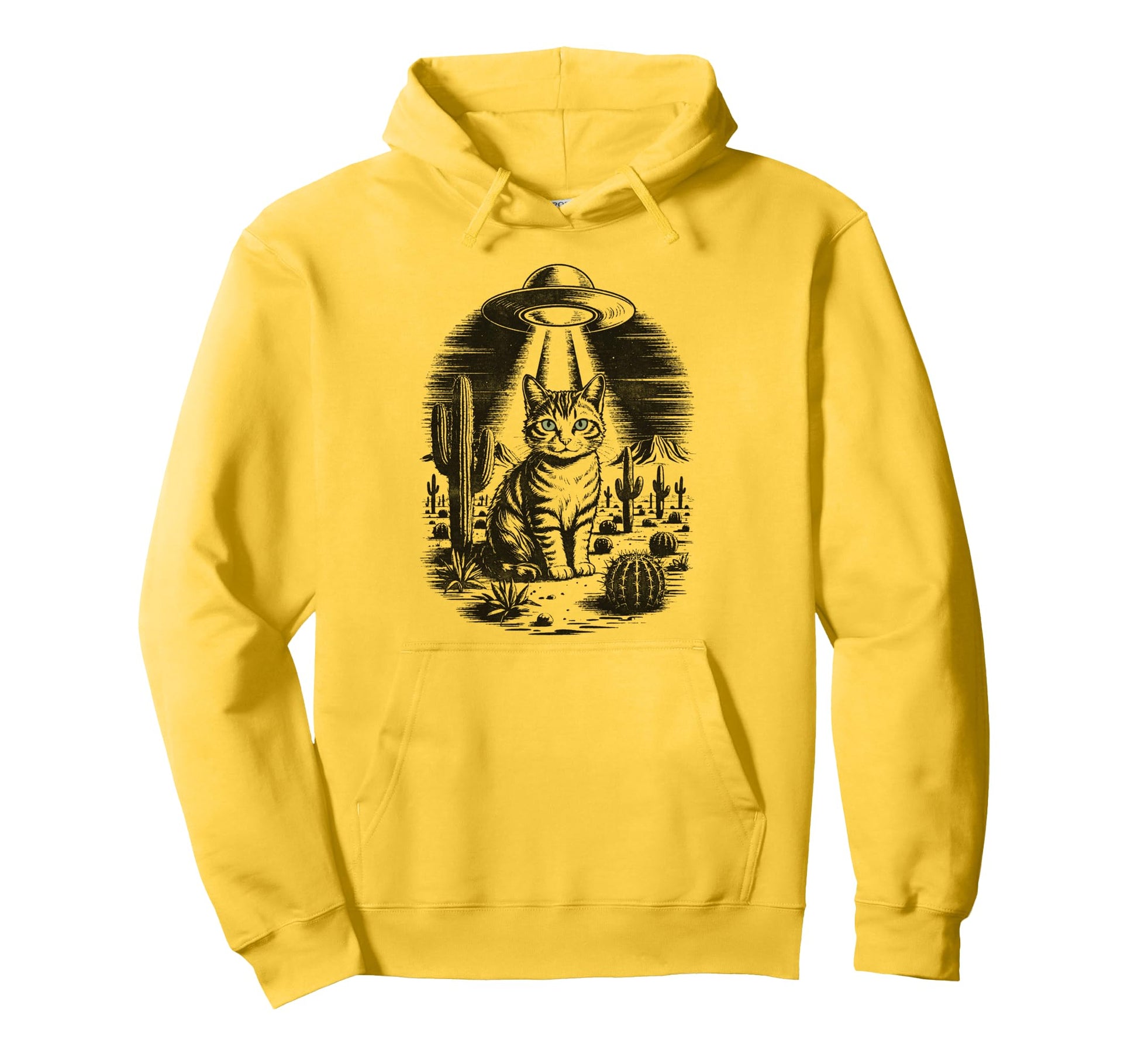 Funny Cat Western Ufo Cowboy Cat Hoodie - Streetwear Style Men Women - T-Shirt, Sweatshirt, Hoodie