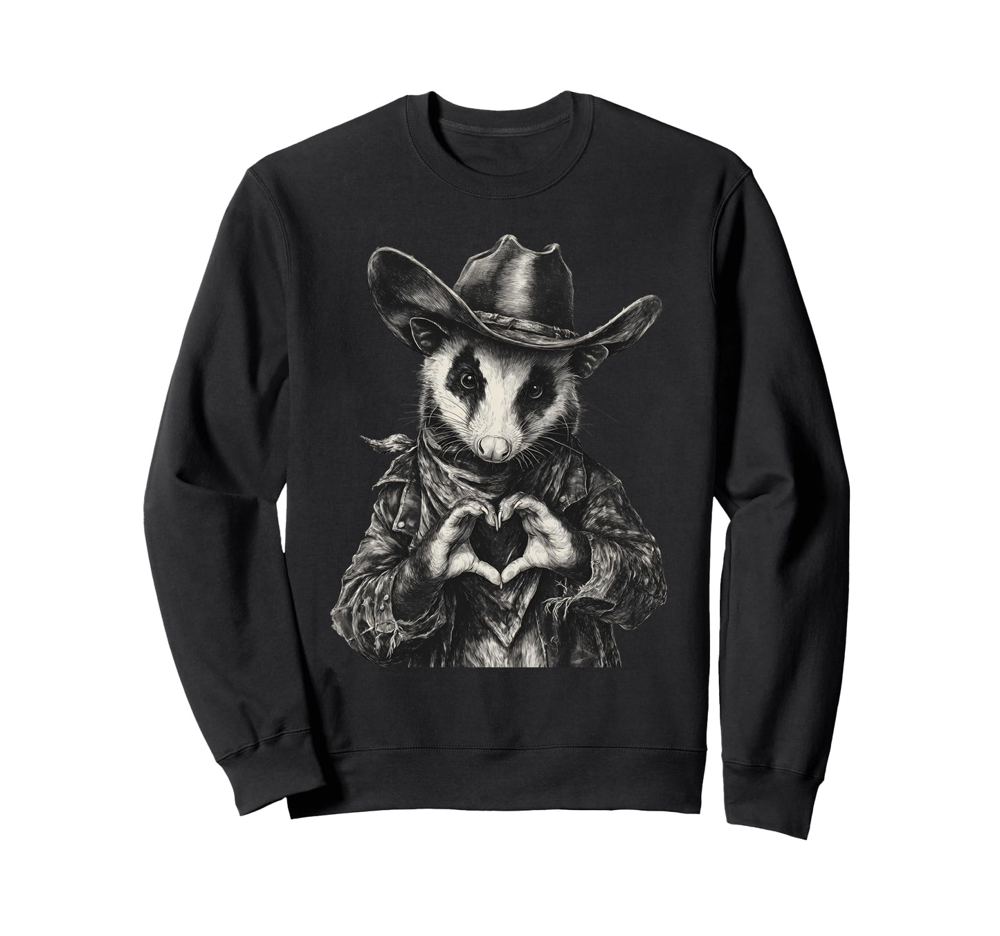 Opossum Cowboy Rodeo Cowgirl Sweatshirt - Fun Novelty Design for Adults - T-Shirt, Sweatshirt, Hoodie