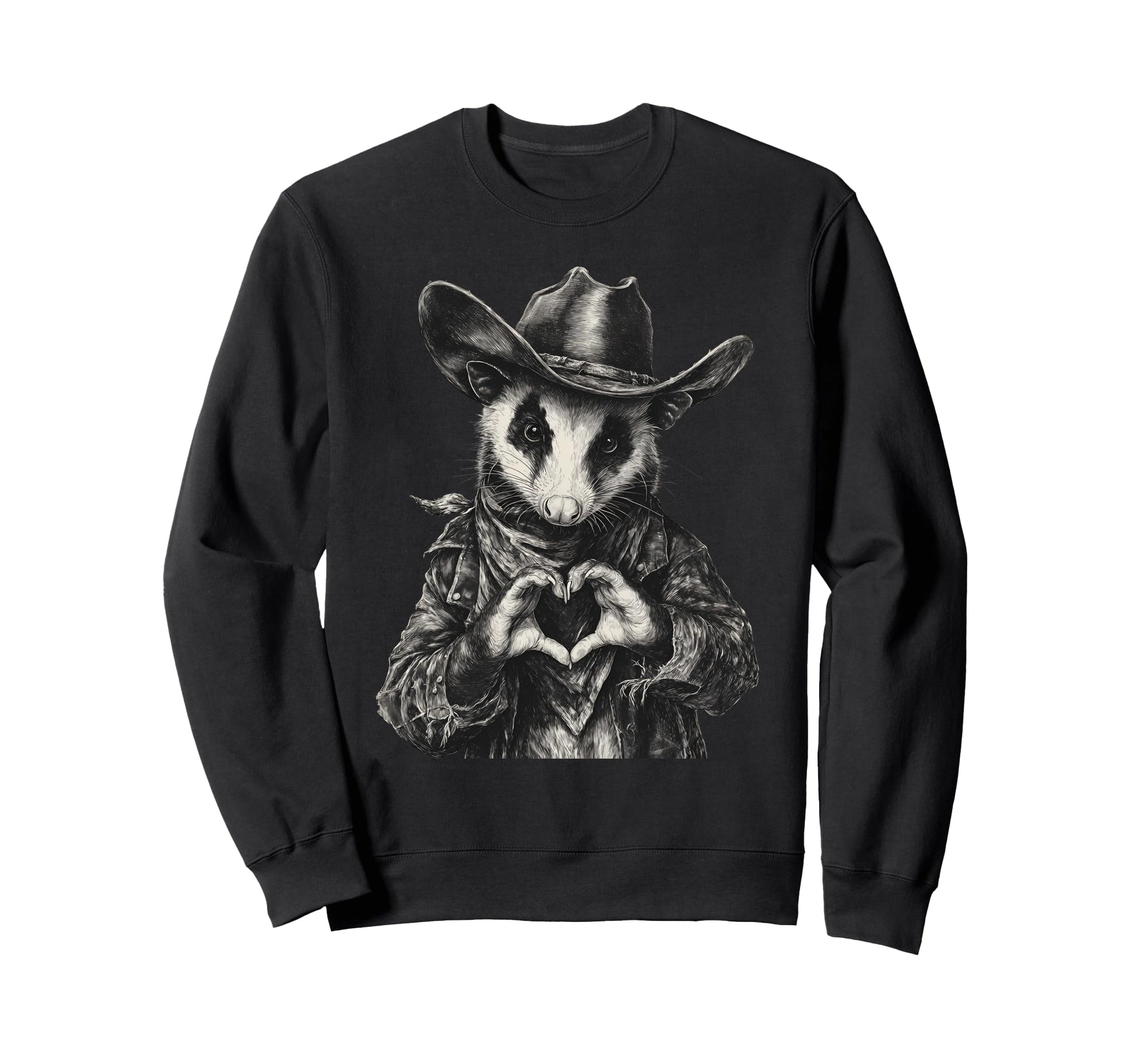 Opossum Cowboy Rodeo Cowgirl Sweatshirt - Fun Novelty Design for Adults - T-Shirt, Sweatshirt, Hoodie