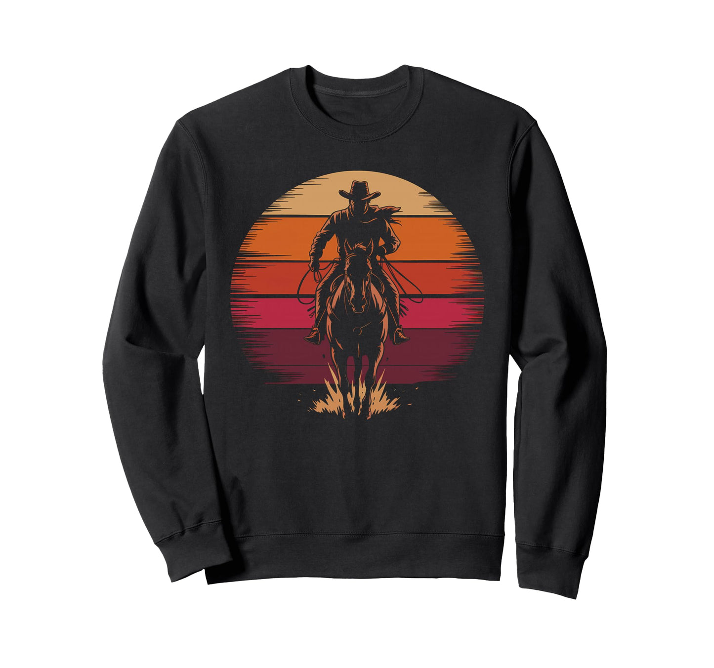 Cowboy Rodeo Bucking Horse Riding Sweatshirt - Custom Art Print for Adults - T-Shirt, Sweatshirt, Hoodie