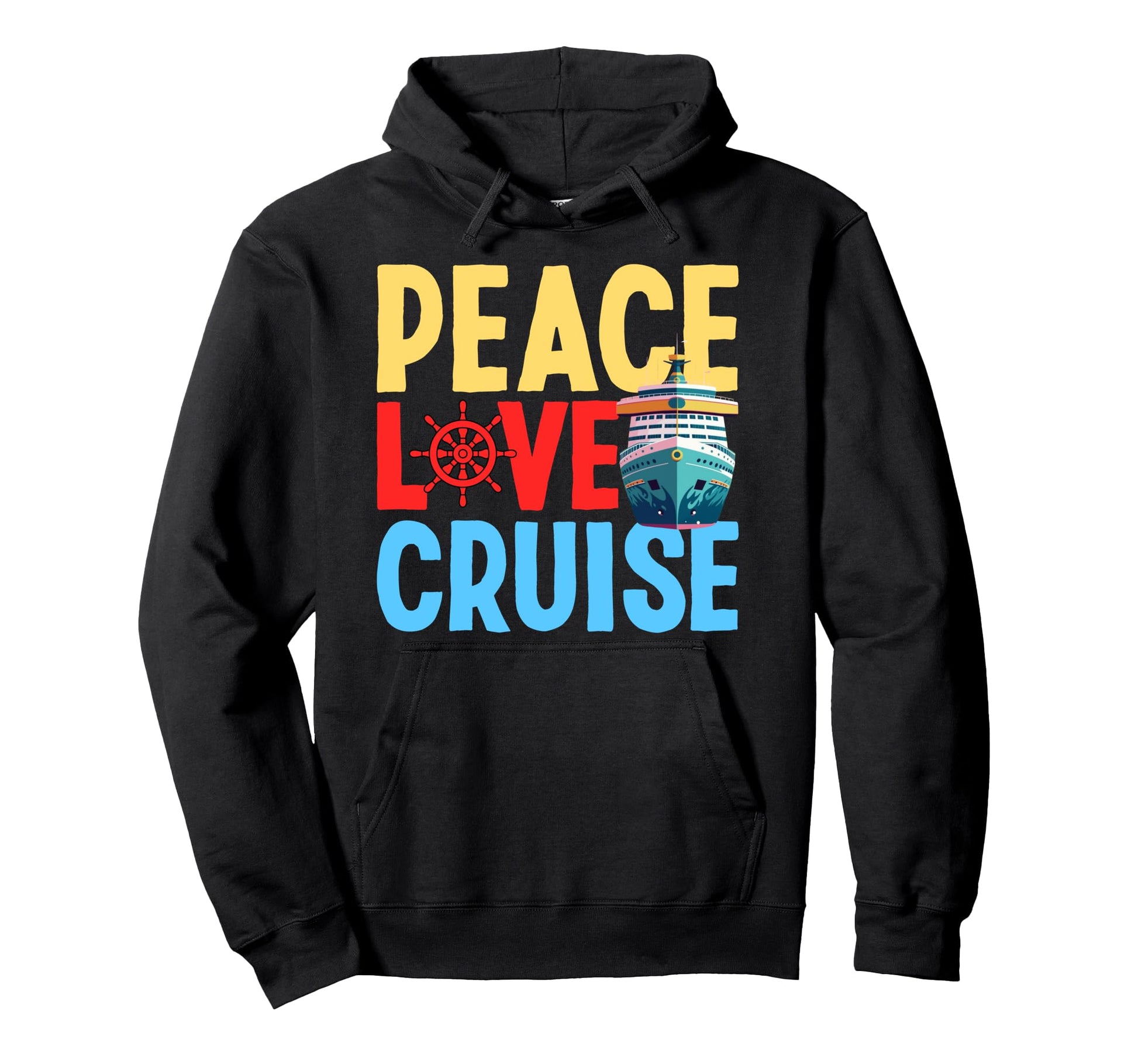 Cruise Ship Vacation Peace Love Cruise Hoodie - Graphic Print Men Women - T-Shirt, Sweatshirt, Hoodie