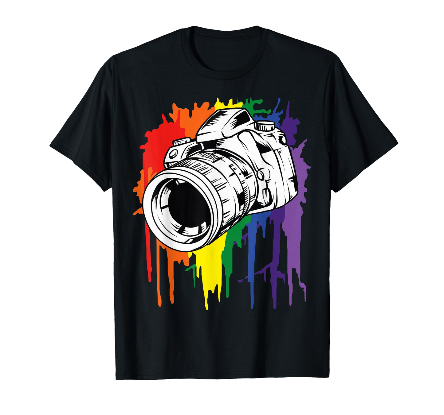 Rainbow Camera T-Shirt - Casual Everyday Wear Unisex - T-Shirt, Sweatshirt, Hoodie