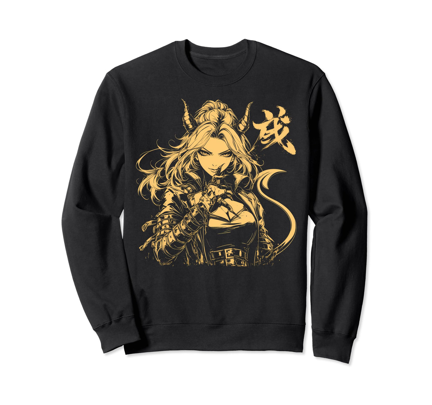 Goth Grunge Demon Anime Waifu Sweatshirt - Custom Art Print Men Women - T-Shirt, Sweatshirt, Hoodie