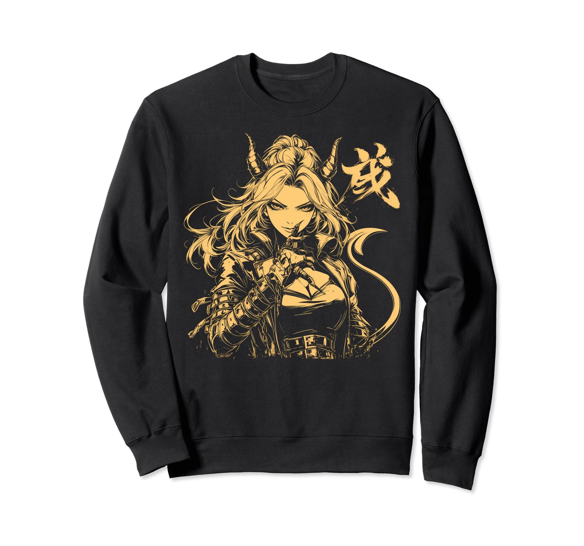 Goth Grunge Demon Anime Waifu Sweatshirt - Custom Art Print Men Women - T-Shirt, Sweatshirt, Hoodie