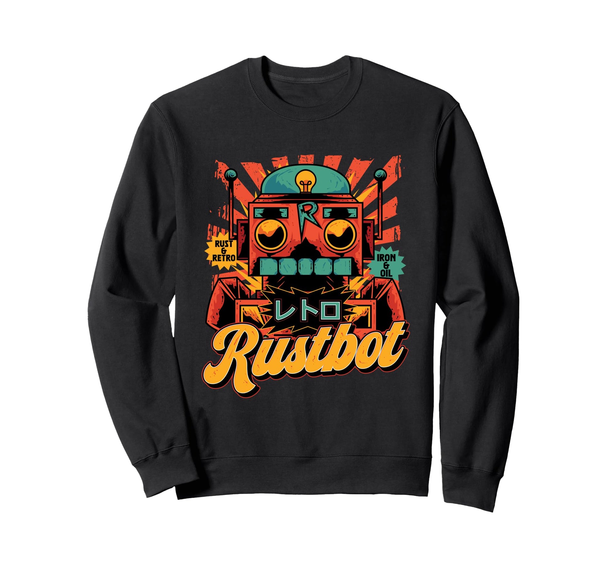 Rustbot Robot Japanese Vaporwave Sweatshirt - Unique Graphic for Adults - T-Shirt, Sweatshirt, Hoodie