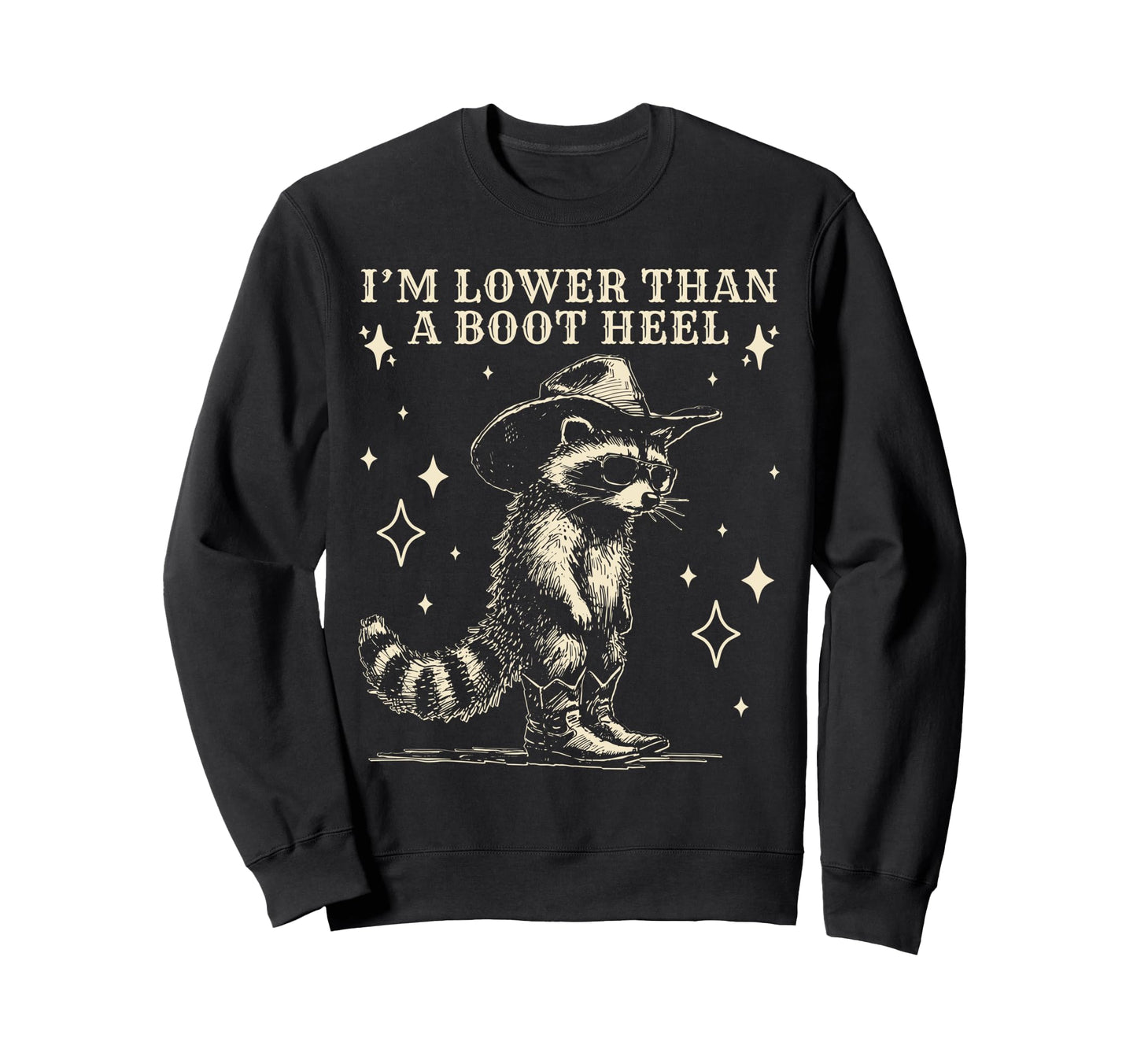 Raccoon Cowboy Raccoon Cowboy Sweatshirt - Fun Novelty Design for Adults - T-Shirt, Sweatshirt, Hoodie