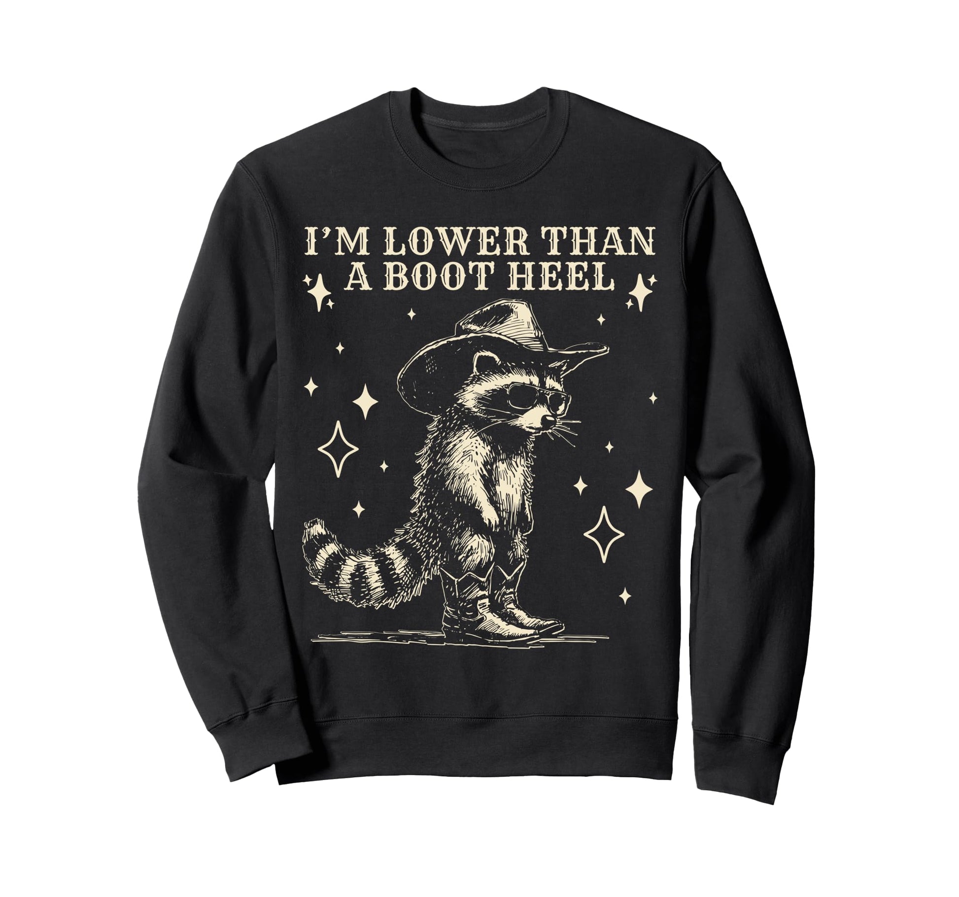 Raccoon Cowboy Raccoon Cowboy Sweatshirt - Fun Novelty Design for Adults - T-Shirt, Sweatshirt, Hoodie