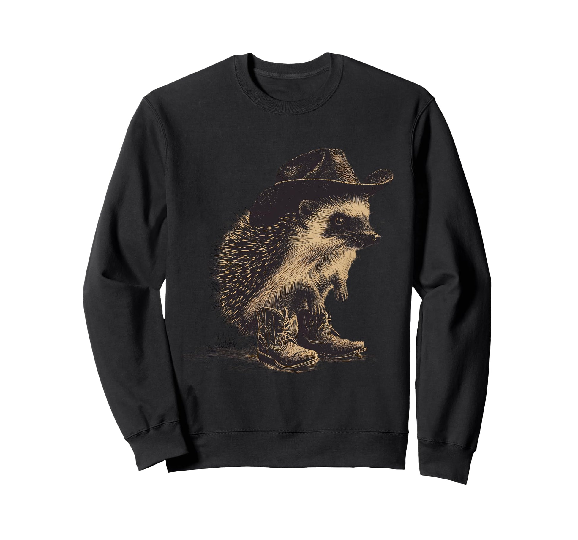 Country Cowboy Hedgehog Rodeo Cowgirl Sweatshirt - Graphic Print Unisex - T-Shirt, Sweatshirt, Hoodie