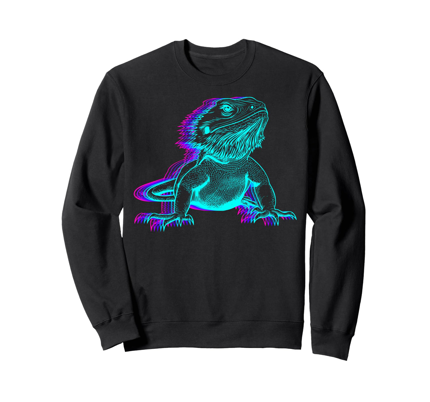 Bearded Dragon Lizard Vaporwave Sweatshirt - Minimalist Print for Adults - T-Shirt, Sweatshirt, Hoodie