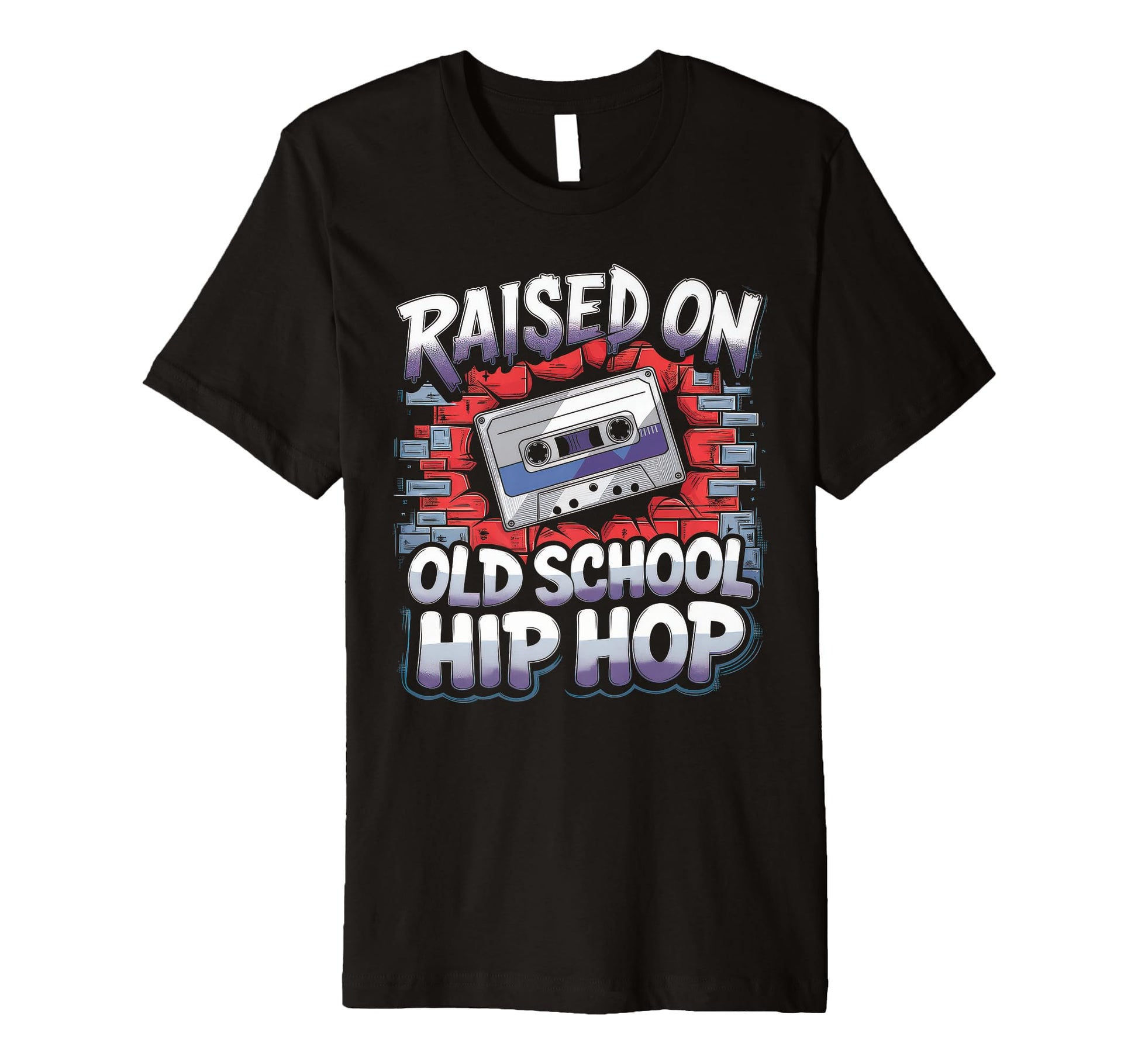 Raised Old School Hip Hop Cassette T-Shirt - Unique Graphic for Adults - T-Shirt, Sweatshirt, Hoodie