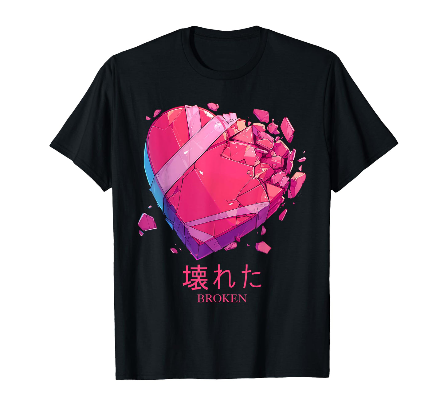 Broken Heart Bandages Vaporwave T-Shirt - Streetwear Style for Adults - T-Shirt, Sweatshirt, Hoodie