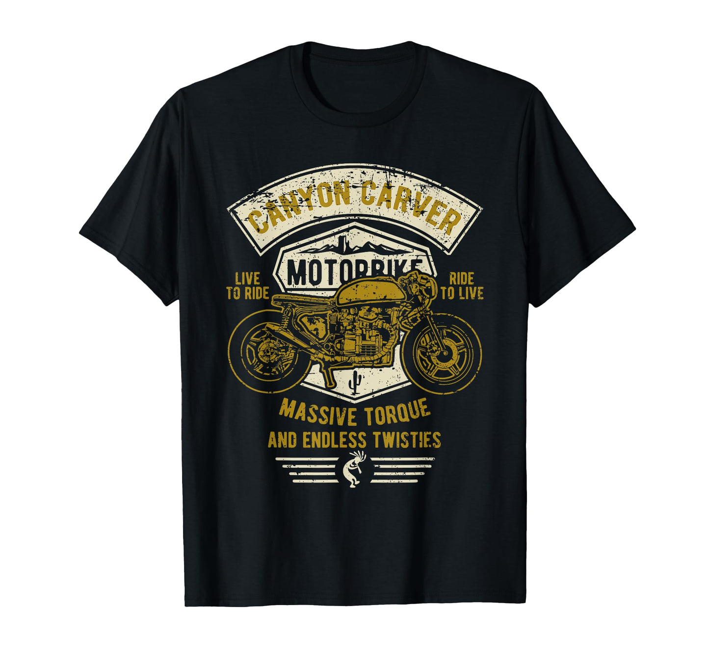 Canyon Carver Motorcycle Distressed T-Shirt - Fun Novelty Design for Adults - T-Shirt, Sweatshirt, Hoodie