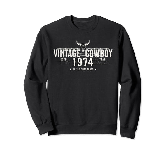 Birthday 2024 50Th Birthday Western Sweatshirt - Trendy Graphic Unisex - T-Shirt, Sweatshirt, Hoodie