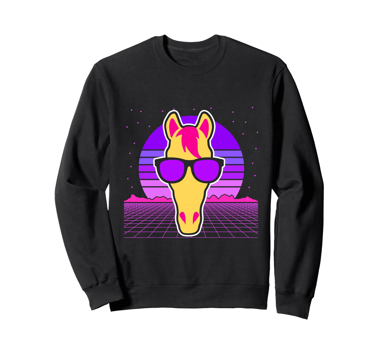 Aesthetic Vaporwave Outfits Horse Sweatshirt - Streetwear Style Men Women - T-Shirt, Sweatshirt, Hoodie