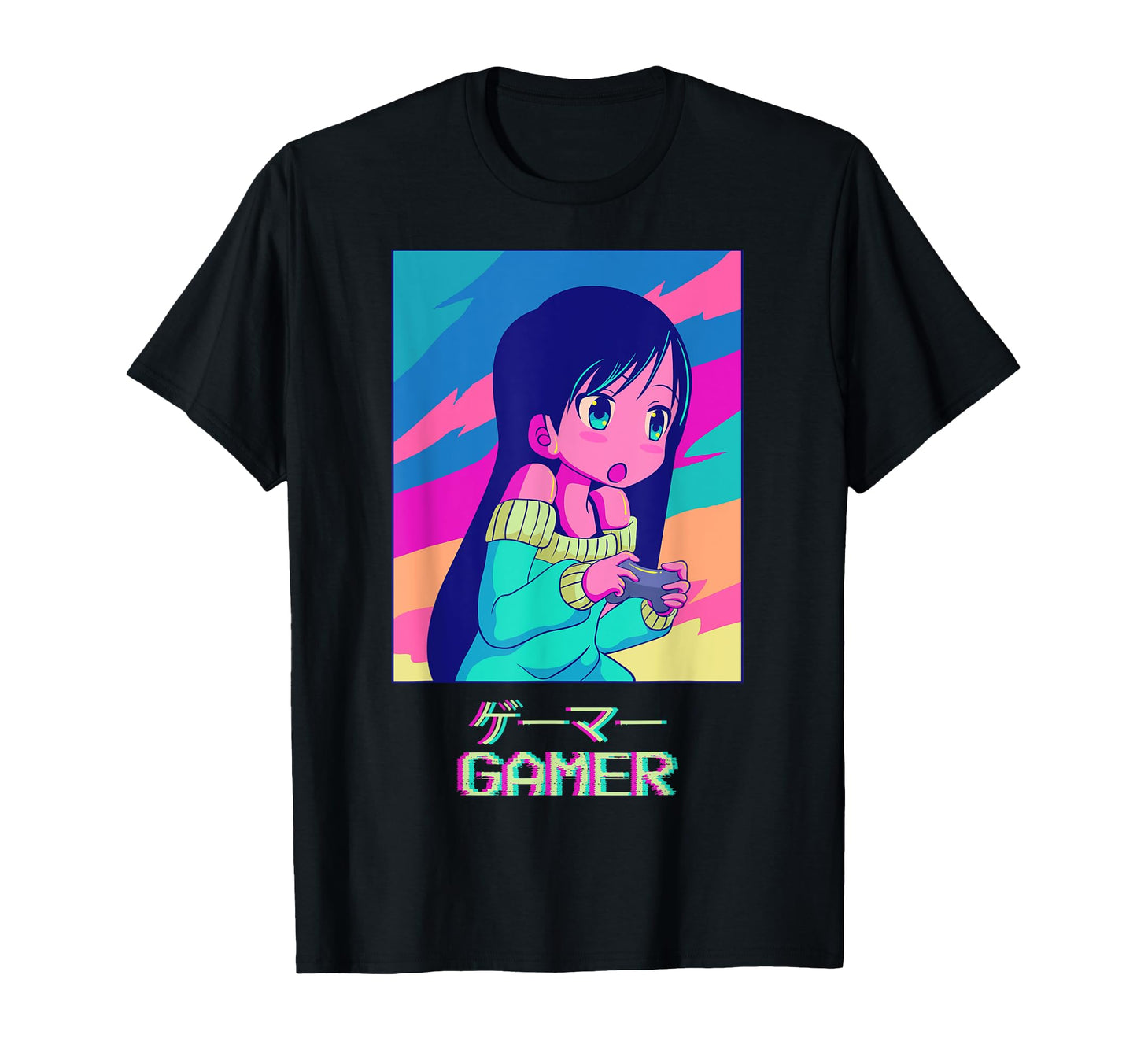 Gamer Anime Japanese Vaporwave T-Shirt - Casual Everyday Wear for Adults - T-Shirt, Sweatshirt, Hoodie