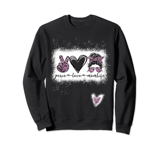 Bleached Leopard Shirts Peace Love Sweatshirt - Novelty Apparel for Adults - T-Shirt, Sweatshirt, Hoodie