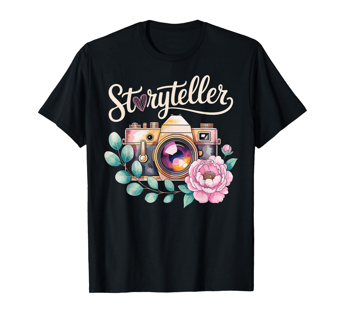 Photo Camera Flowers Storyteller T-Shirt - Aesthetic Graphic Unisex - T-Shirt, Sweatshirt, Hoodie