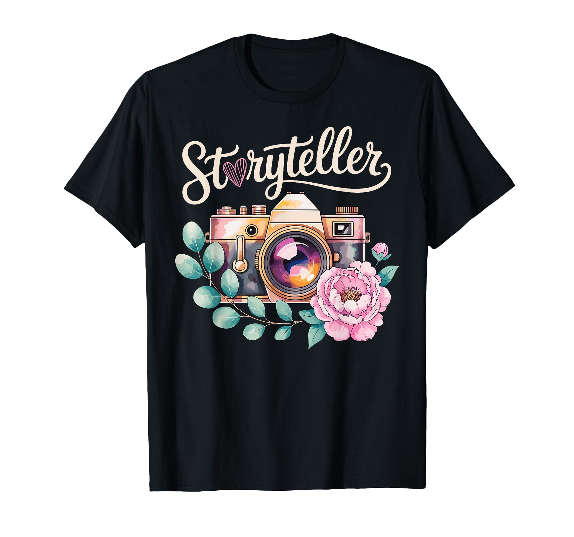 Photo Camera Flowers Storyteller T-Shirt - Aesthetic Graphic Unisex - T-Shirt, Sweatshirt, Hoodie