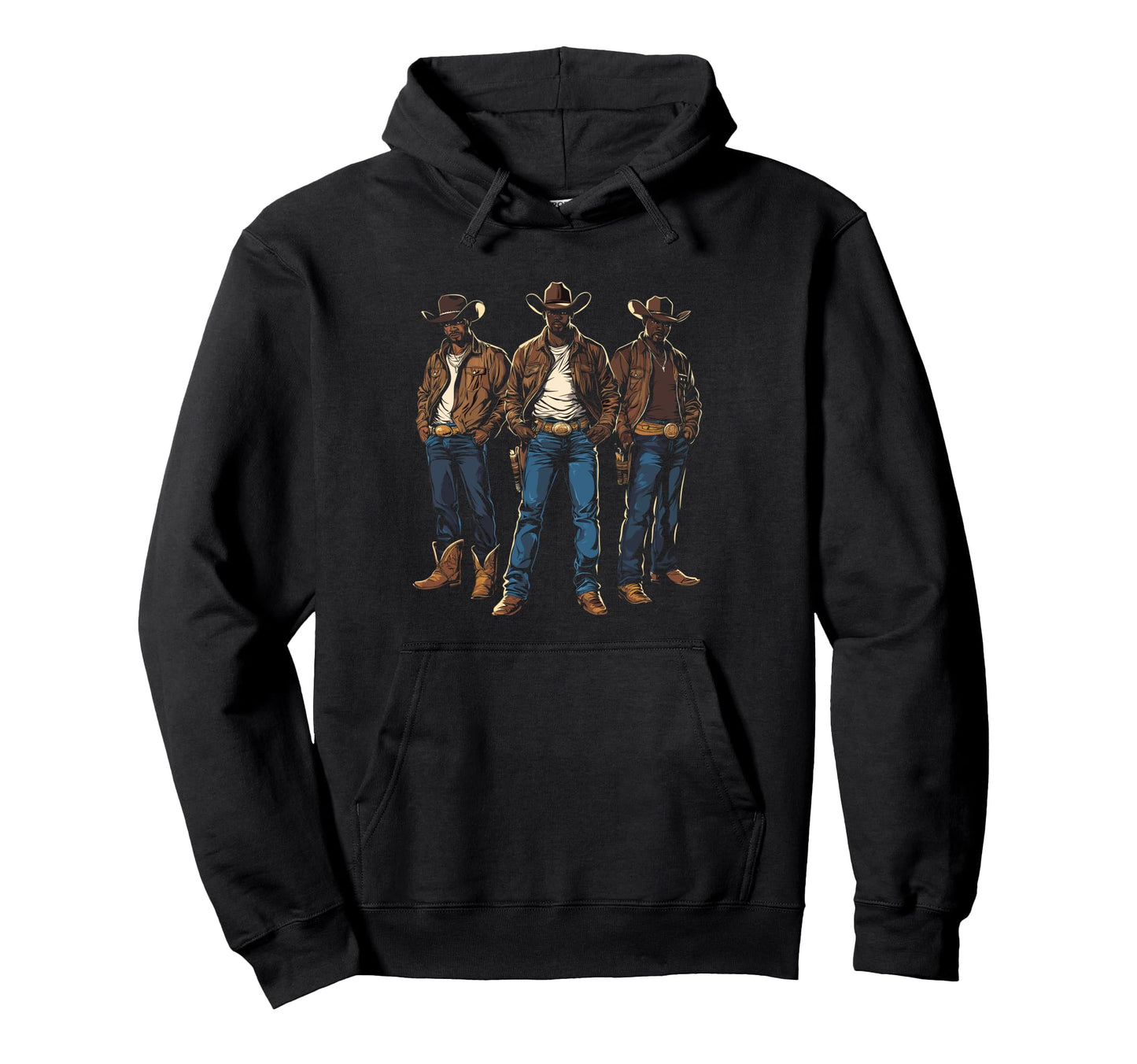 Black Cowboy Black Cowboy Western Hoodie - Casual Everyday Wear for Adults - T-Shirt, Sweatshirt, Hoodie