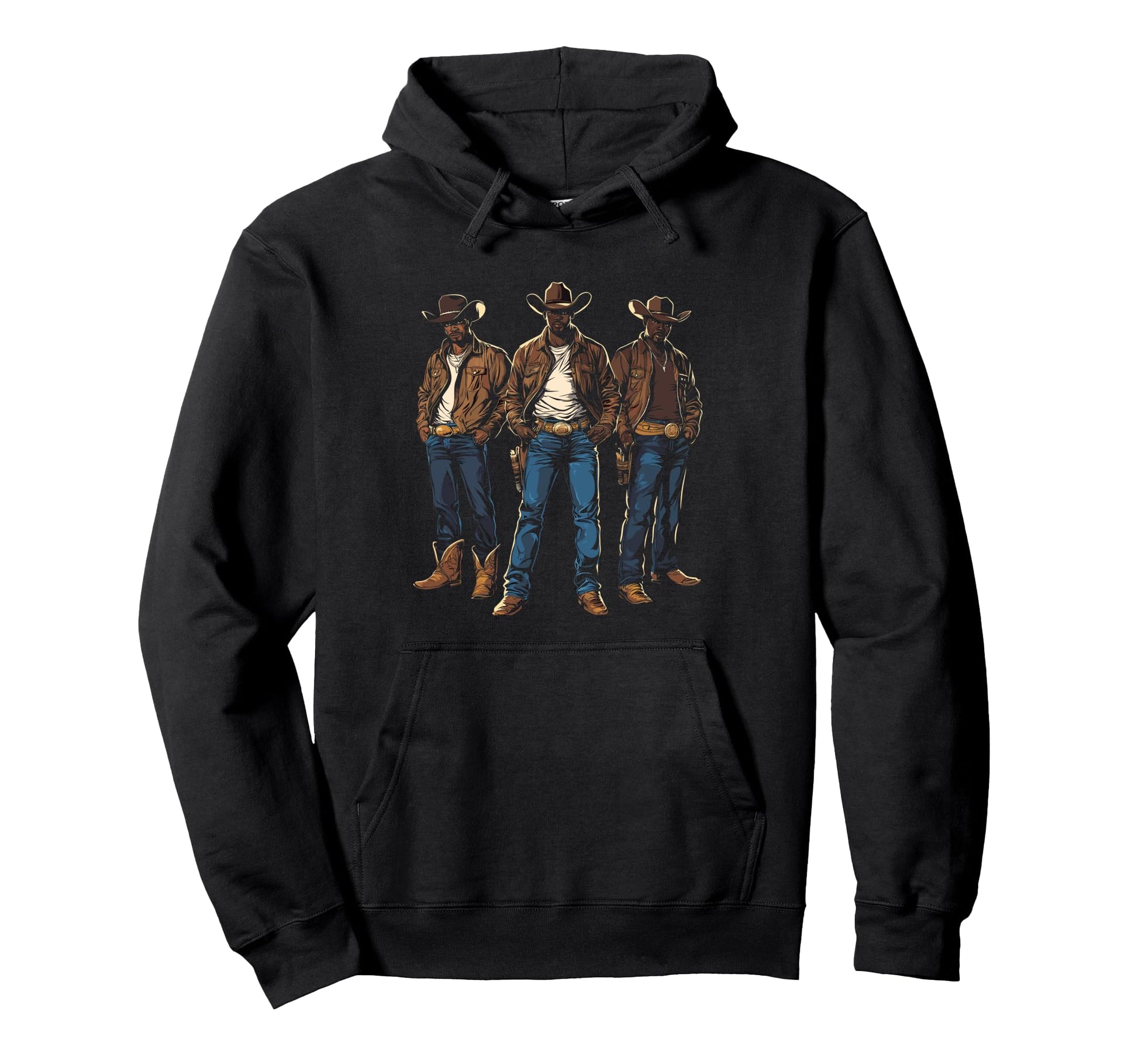 Black Cowboy Black Cowboy Western Hoodie - Casual Everyday Wear for Adults - T-Shirt, Sweatshirt, Hoodie