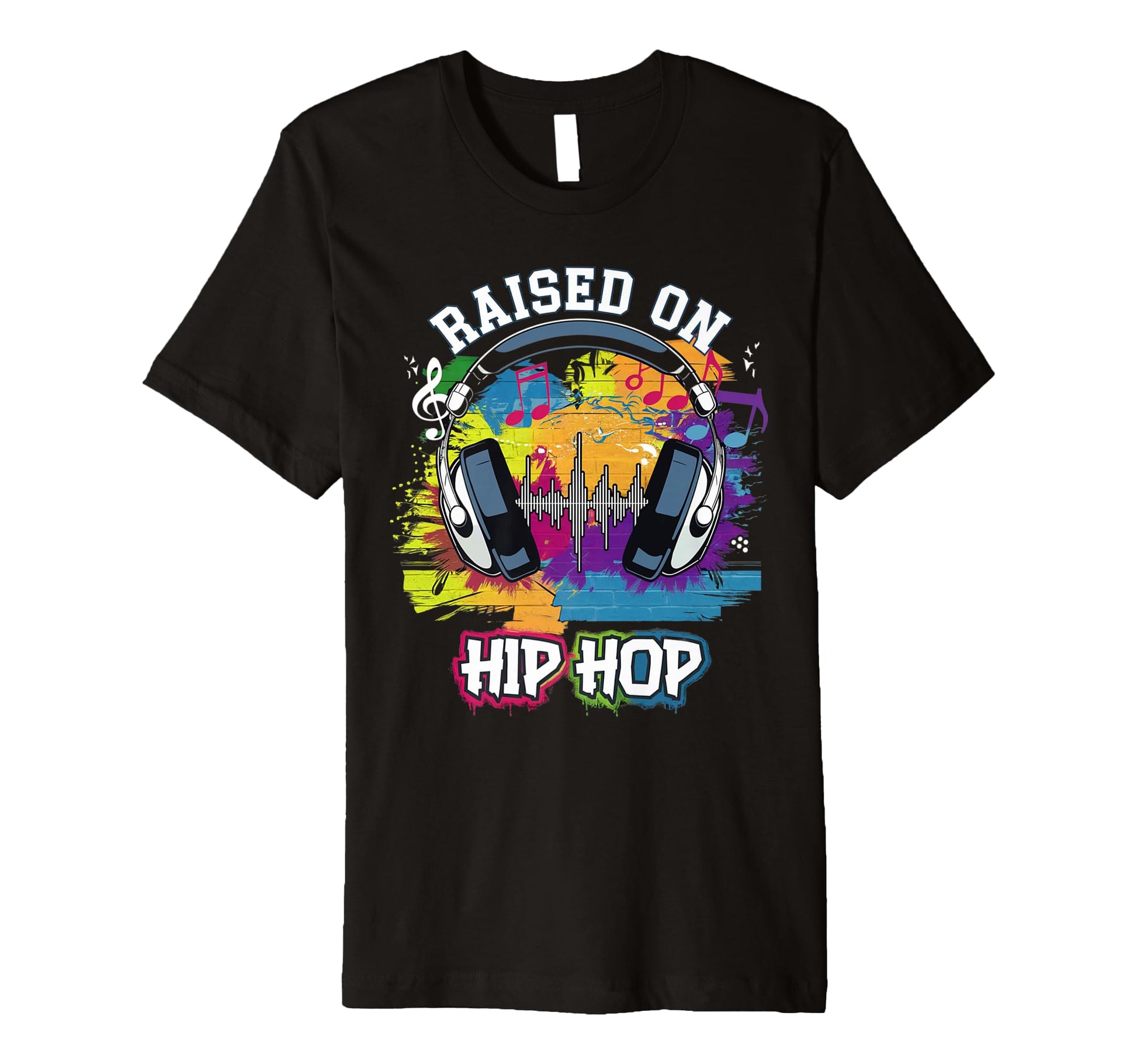 Raised Hip Hop Urban Dj Graffiti Old T-Shirt - Minimalist Print for Adults - T-Shirt, Sweatshirt, Hoodie