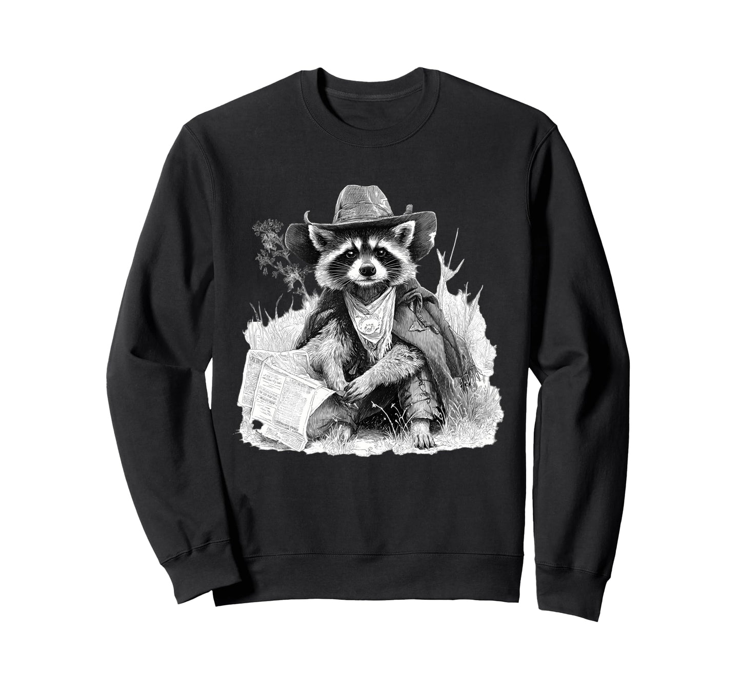 Raccoon Cowboy Rodeo Cowgirl Western Sweatshirt - Novelty Apparel Unisex - T-Shirt, Sweatshirt, Hoodie