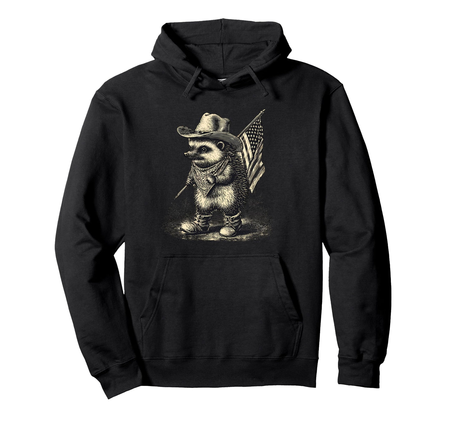 Country Cowboy Hedgehog Rodeo Cowgirl Hoodie - Unique Graphic for Adults - T-Shirt, Sweatshirt, Hoodie