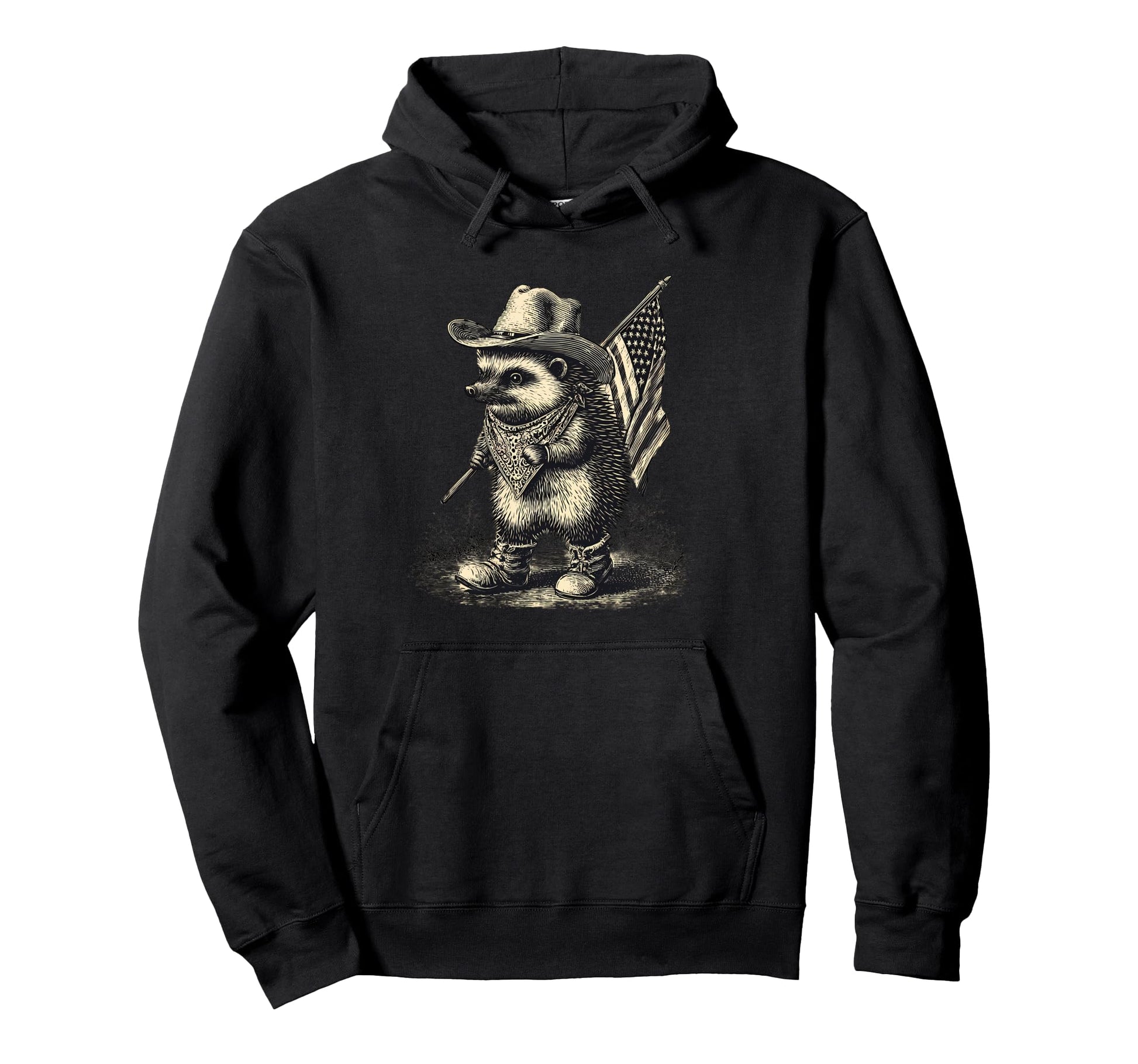 Country Cowboy Hedgehog Rodeo Cowgirl Hoodie - Unique Graphic for Adults - T-Shirt, Sweatshirt, Hoodie
