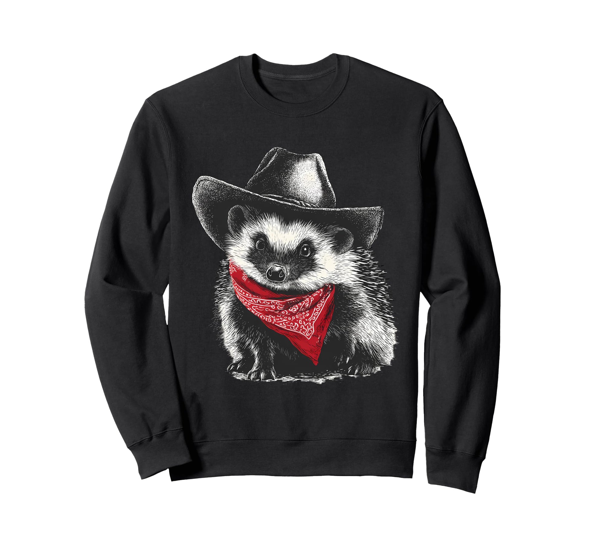 Country Cowboy Hedgehog Rodeo Sweatshirt - Minimalist Print Men Women - T-Shirt, Sweatshirt, Hoodie