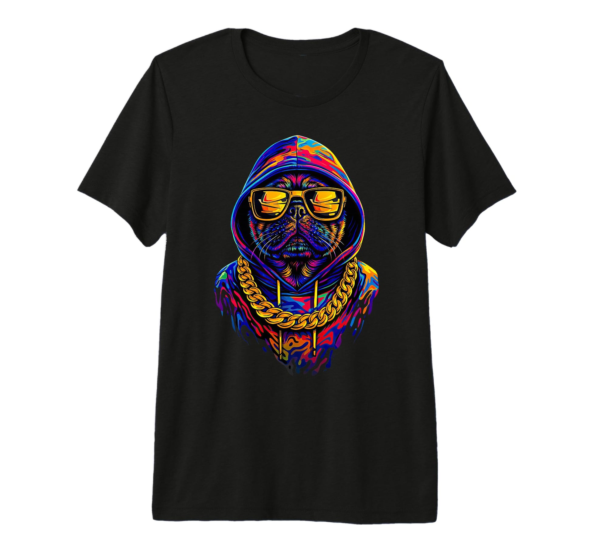 Hip Hop Dog Pug Old School 80S 90S T-Shirt - Custom Art Print Men Women - T-Shirt, Sweatshirt, Hoodie
